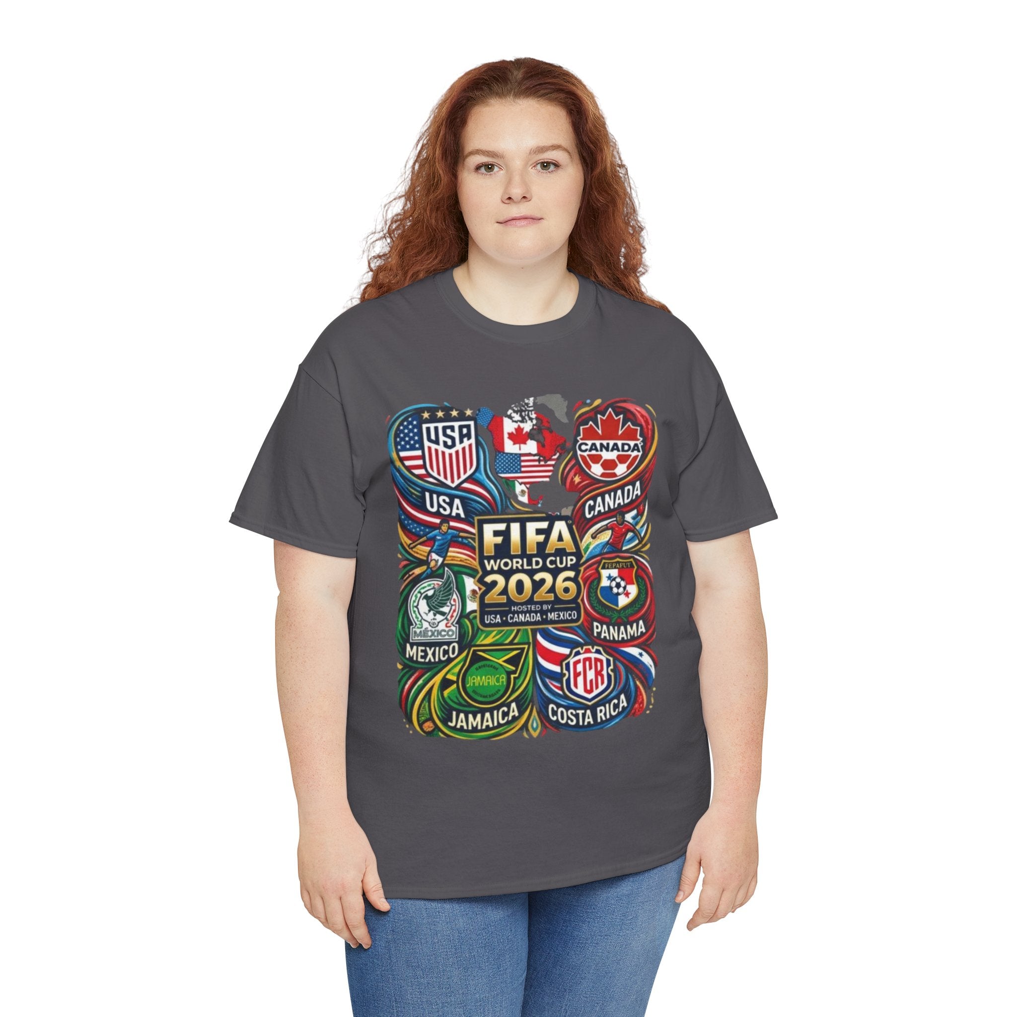 World Cup 2026 Teams T-Shirt – USA Canada Mexico & CONCACAF Badges Soccer Tee