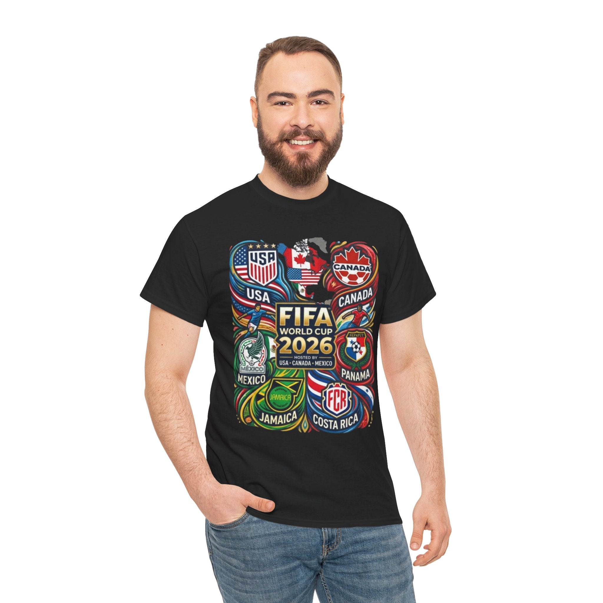 World Cup 2026 Teams T-Shirt – USA Canada Mexico & CONCACAF Badges Soccer Tee