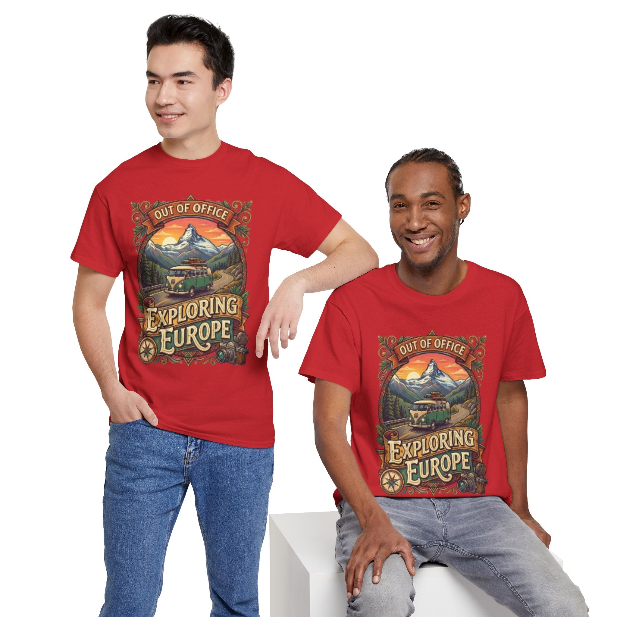 Exploring Europe T-Shirt – 'Out of Office' Vintage Travel Tee