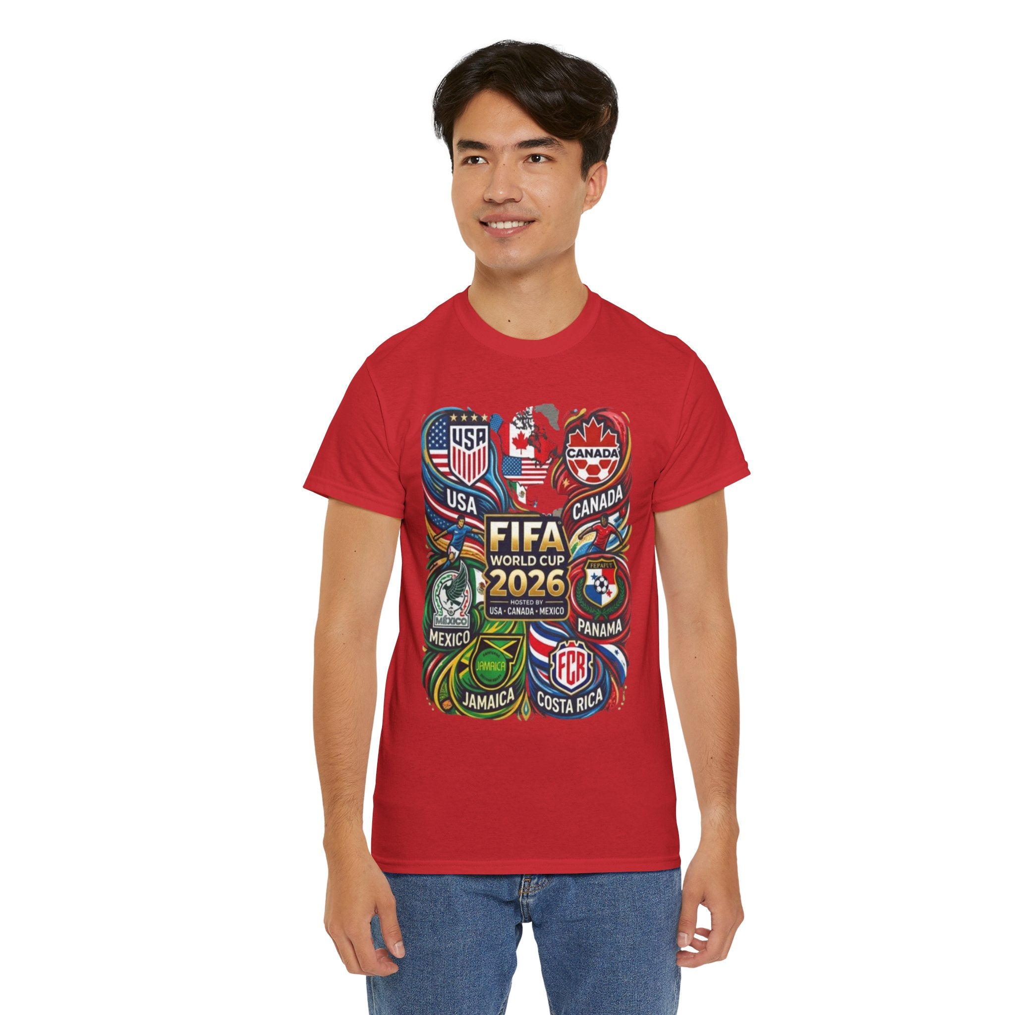 World Cup 2026 Teams T-Shirt – USA Canada Mexico & CONCACAF Badges Soccer Tee