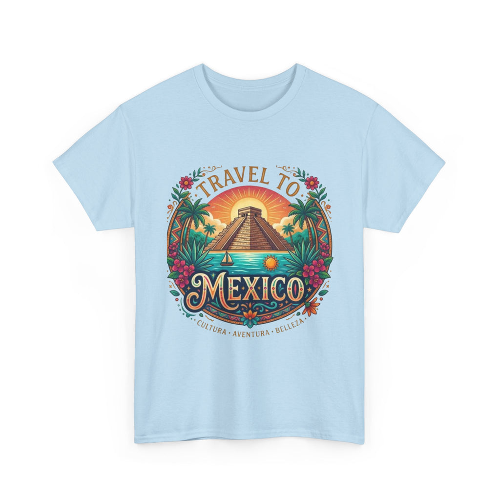 Travel to Mexico T-Shirt — Vintage Pyramid Sunset Vacation Tee