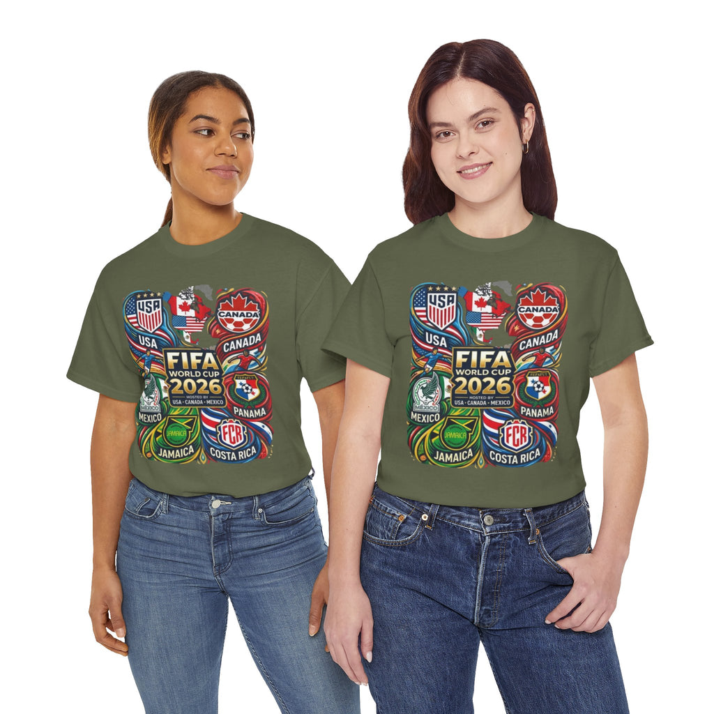 World Cup 2026 Teams T-Shirt – USA Canada Mexico & CONCACAF Badges Soccer Tee