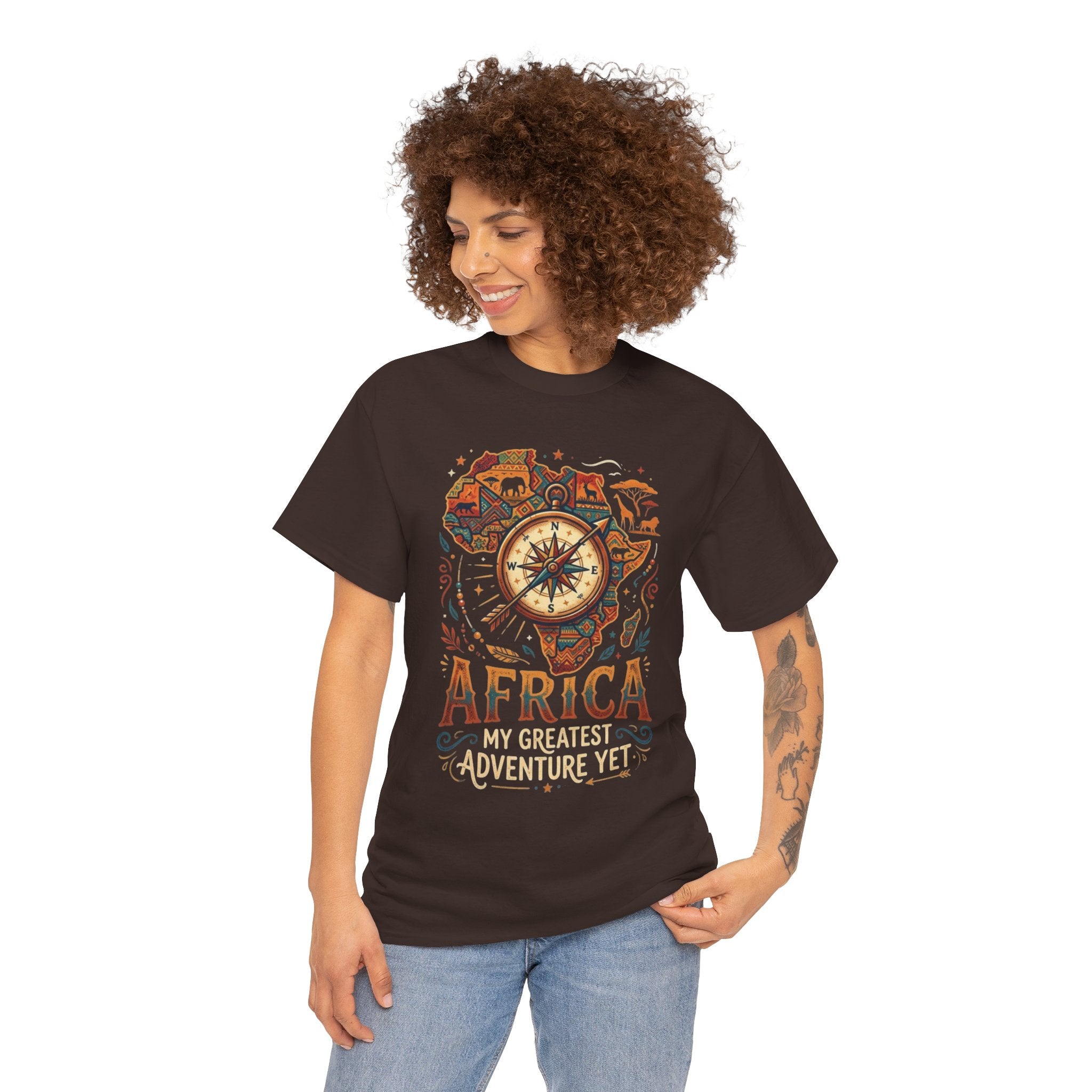 Africa Adventure T-Shirt — "Africa: My Greatest Adventure" Travel Compass Tee