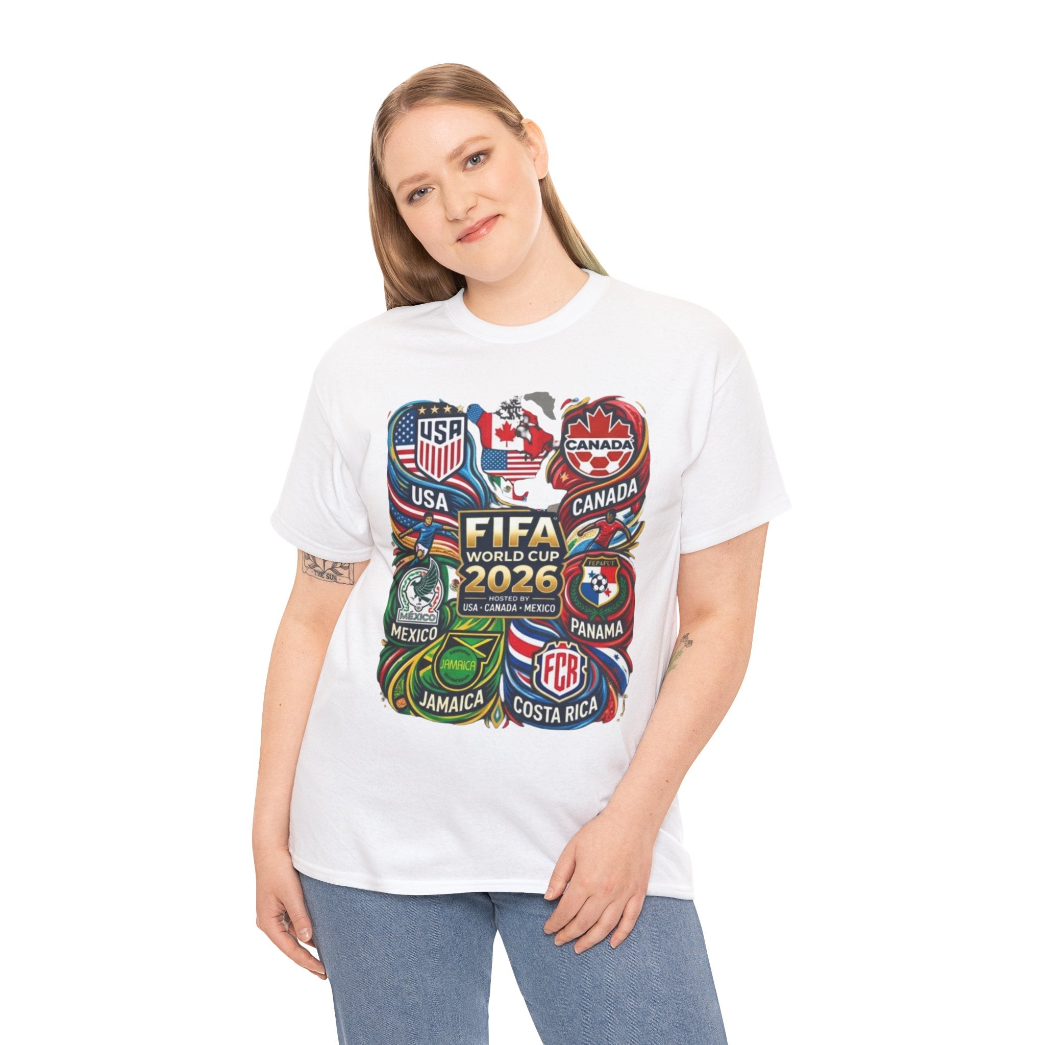 World Cup 2026 Teams T-Shirt – USA Canada Mexico & CONCACAF Badges Soccer Tee