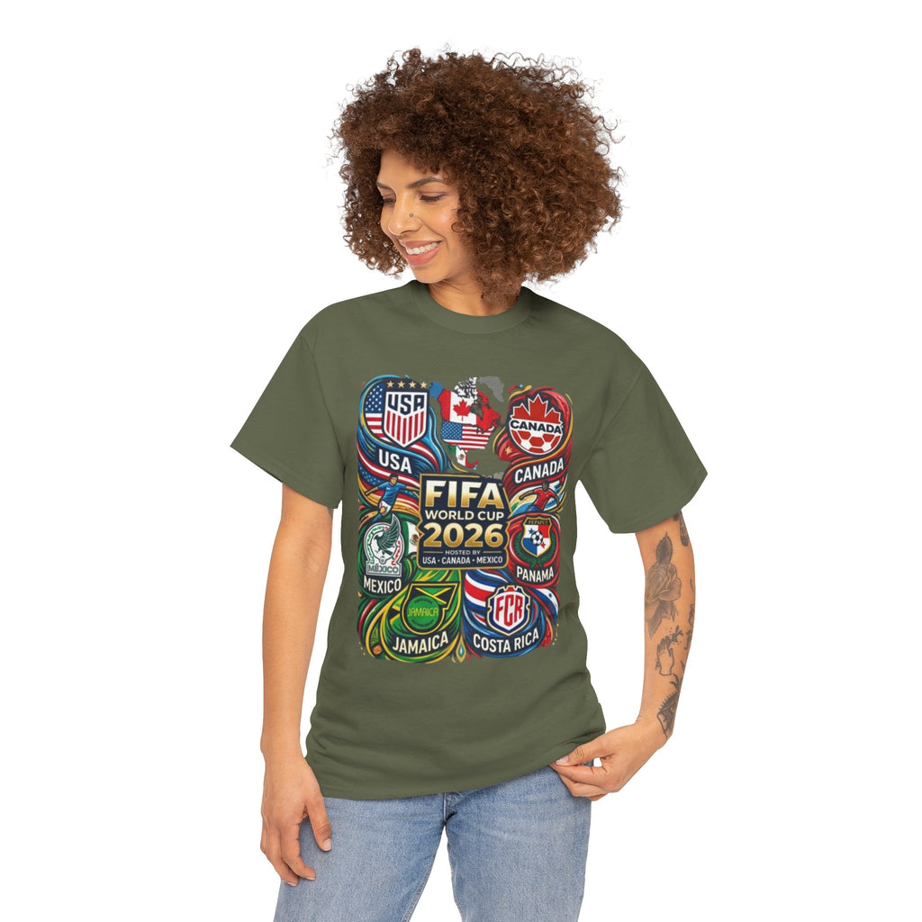 World Cup 2026 Teams T-Shirt – USA Canada Mexico & CONCACAF Badges Soccer Tee