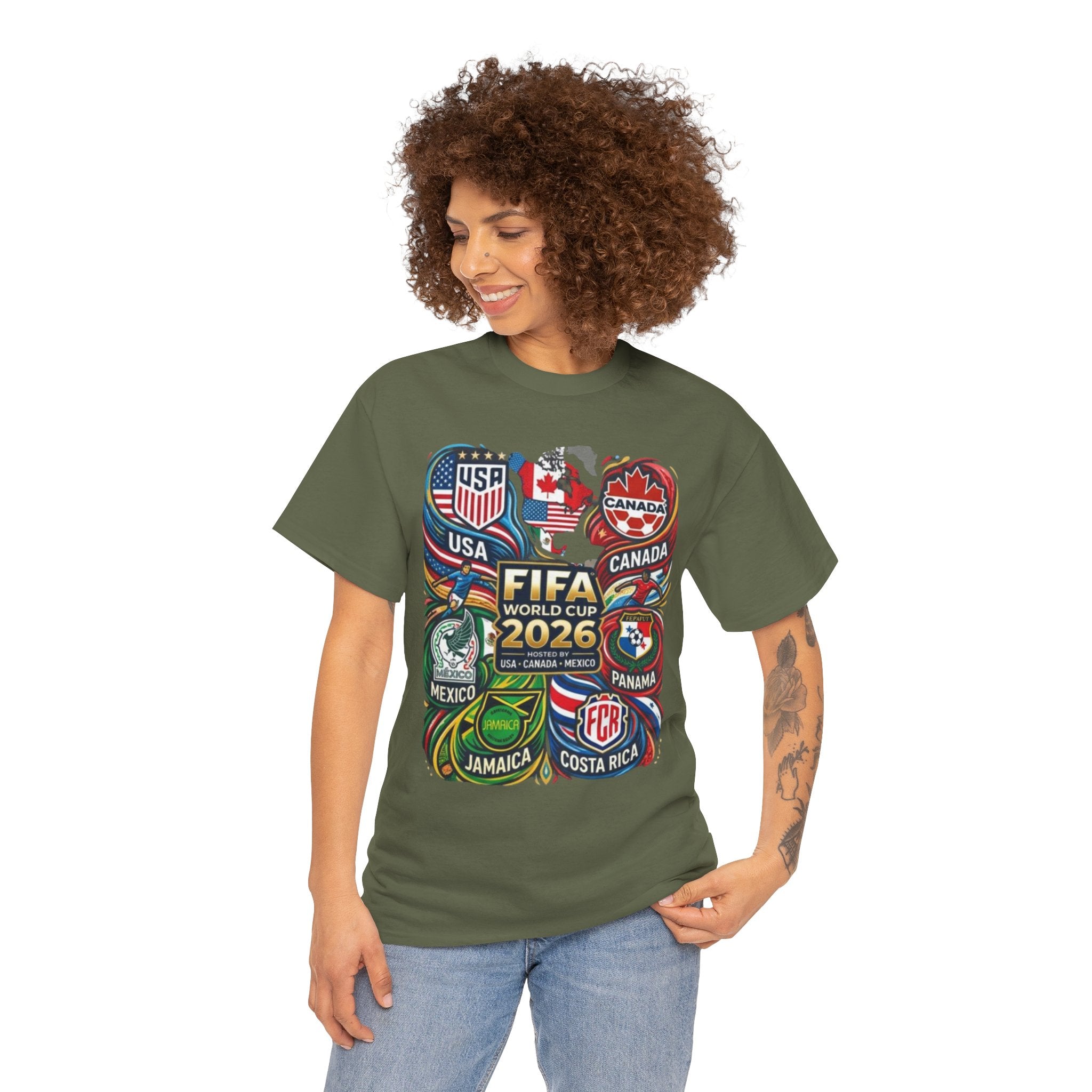 World Cup 2026 Teams T-Shirt – USA Canada Mexico & CONCACAF Badges Soccer Tee
