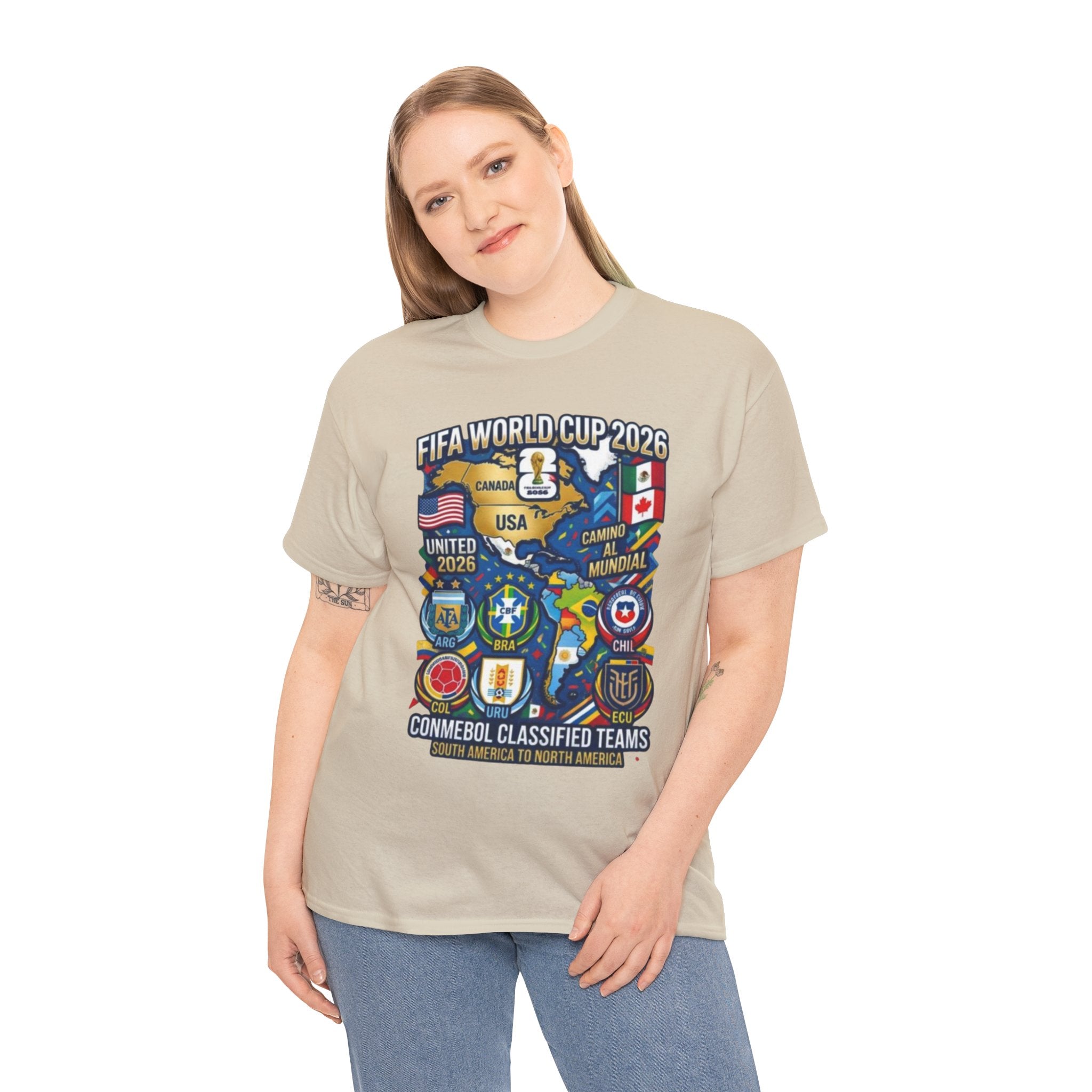 World Cup 2026 Teams T-Shirt — CONMEBOL & CONCACAF Qualified Badges Tee
