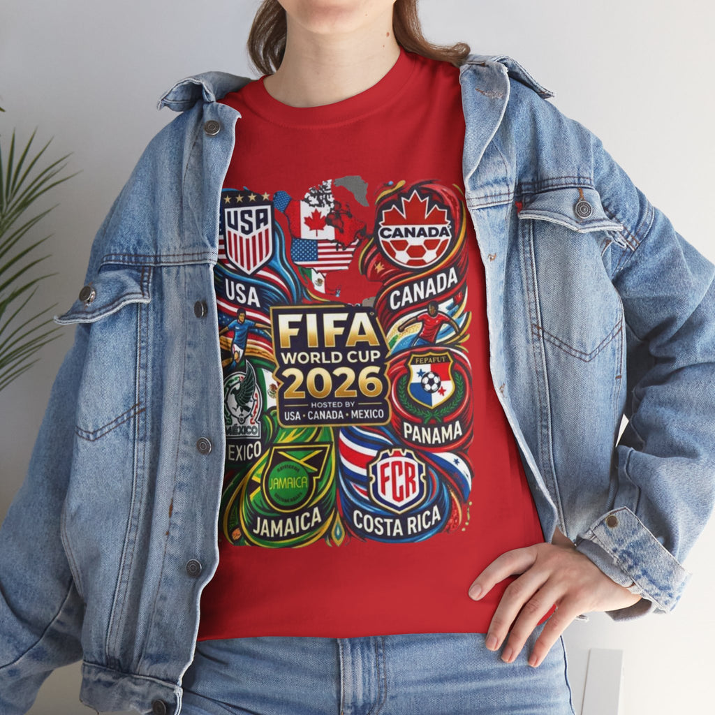 World Cup 2026 Teams T-Shirt – USA Canada Mexico & CONCACAF Badges Soccer Tee