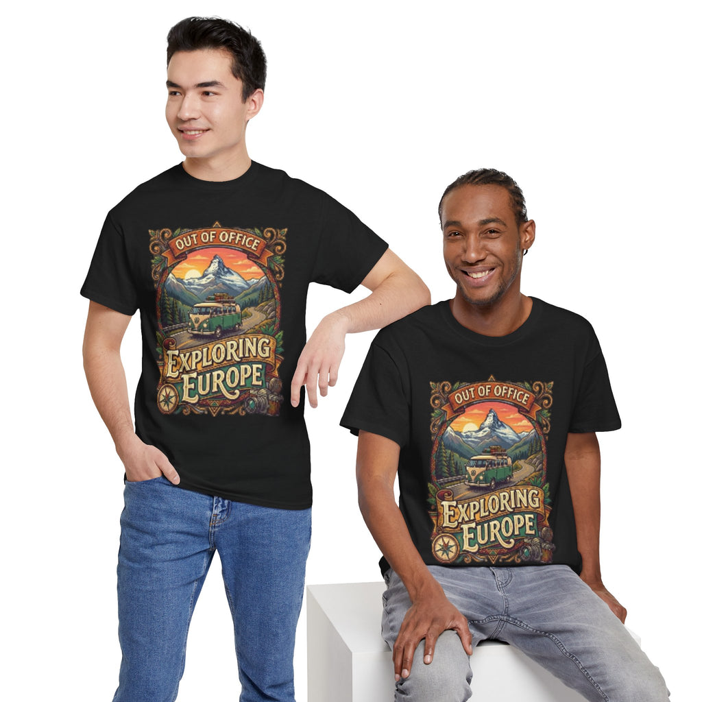 Exploring Europe T-Shirt – 'Out of Office' Vintage Travel Tee