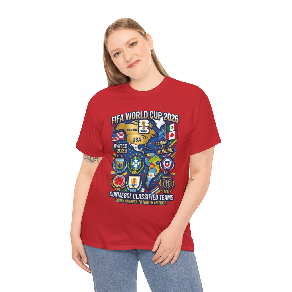 World Cup 2026 Teams T-Shirt — CONMEBOL & CONCACAF Qualified Badges Tee