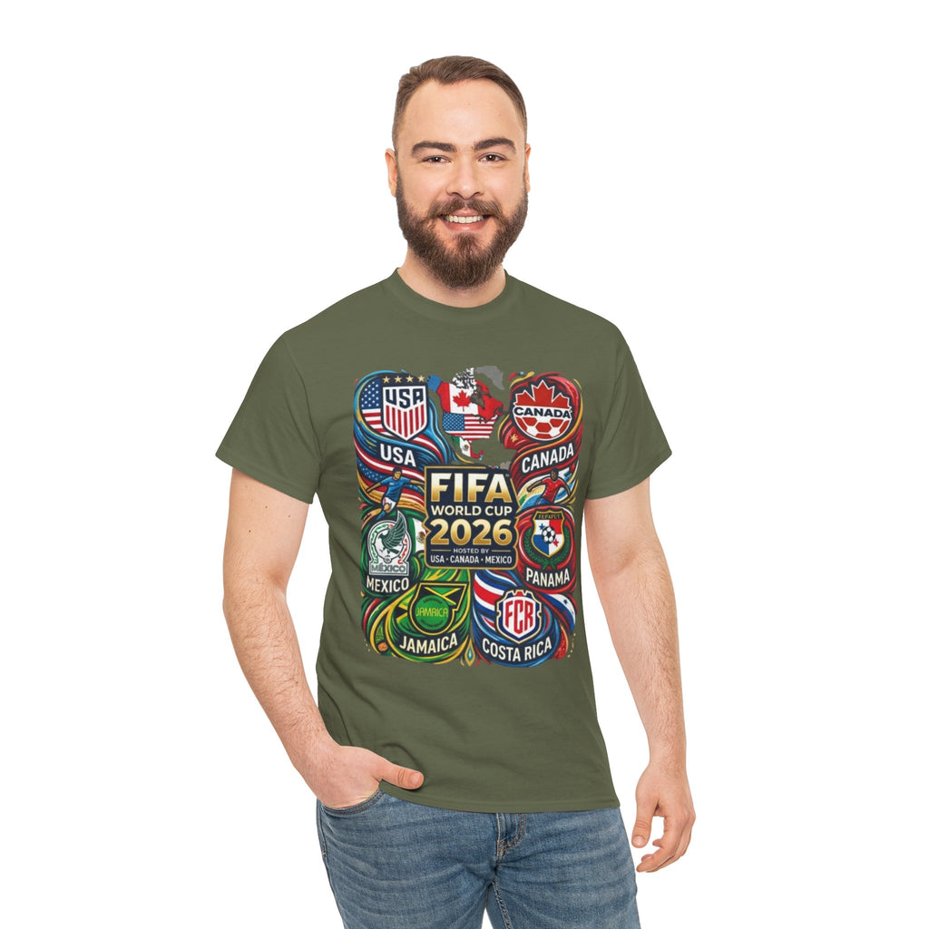 World Cup 2026 Teams T-Shirt – USA Canada Mexico & CONCACAF Badges Soccer Tee