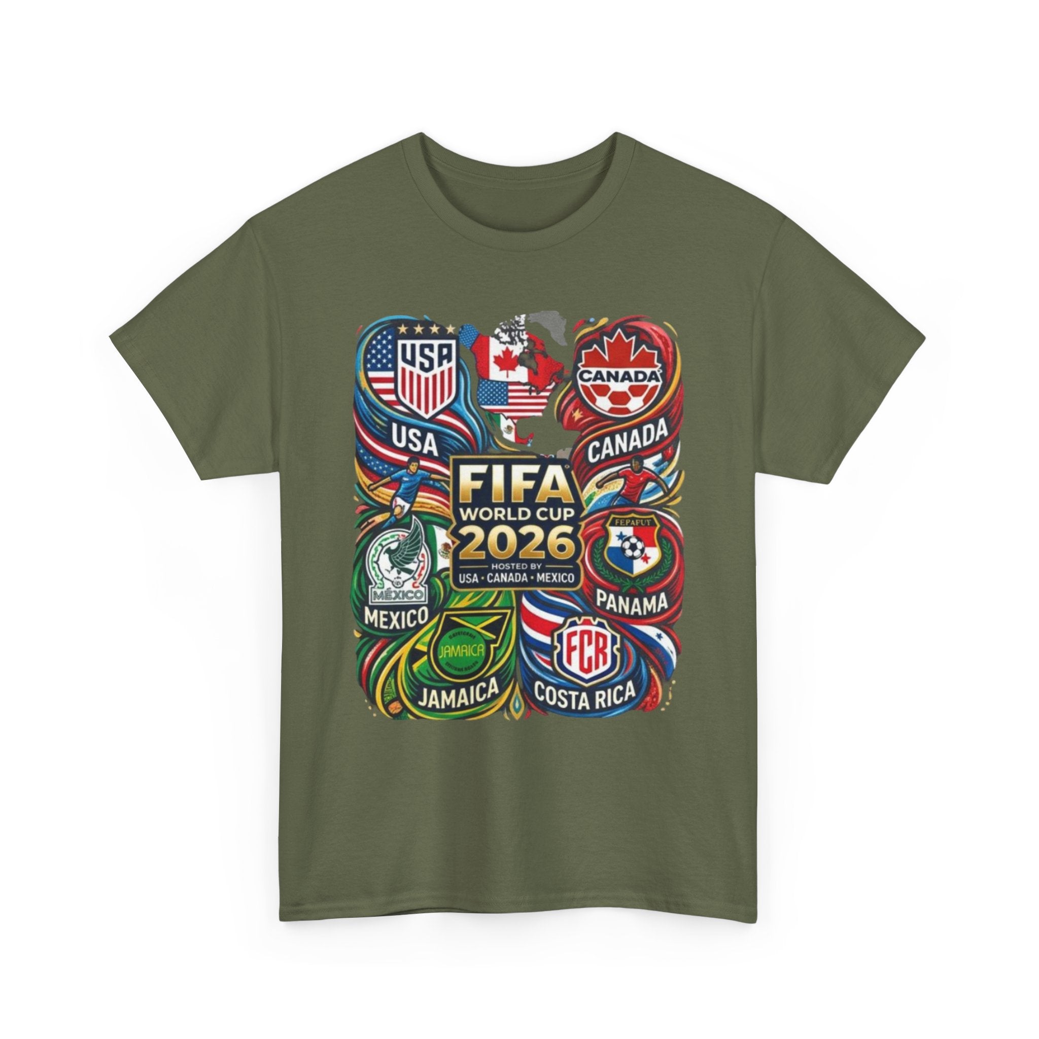 World Cup 2026 Teams T-Shirt – USA Canada Mexico & CONCACAF Badges Soccer Tee