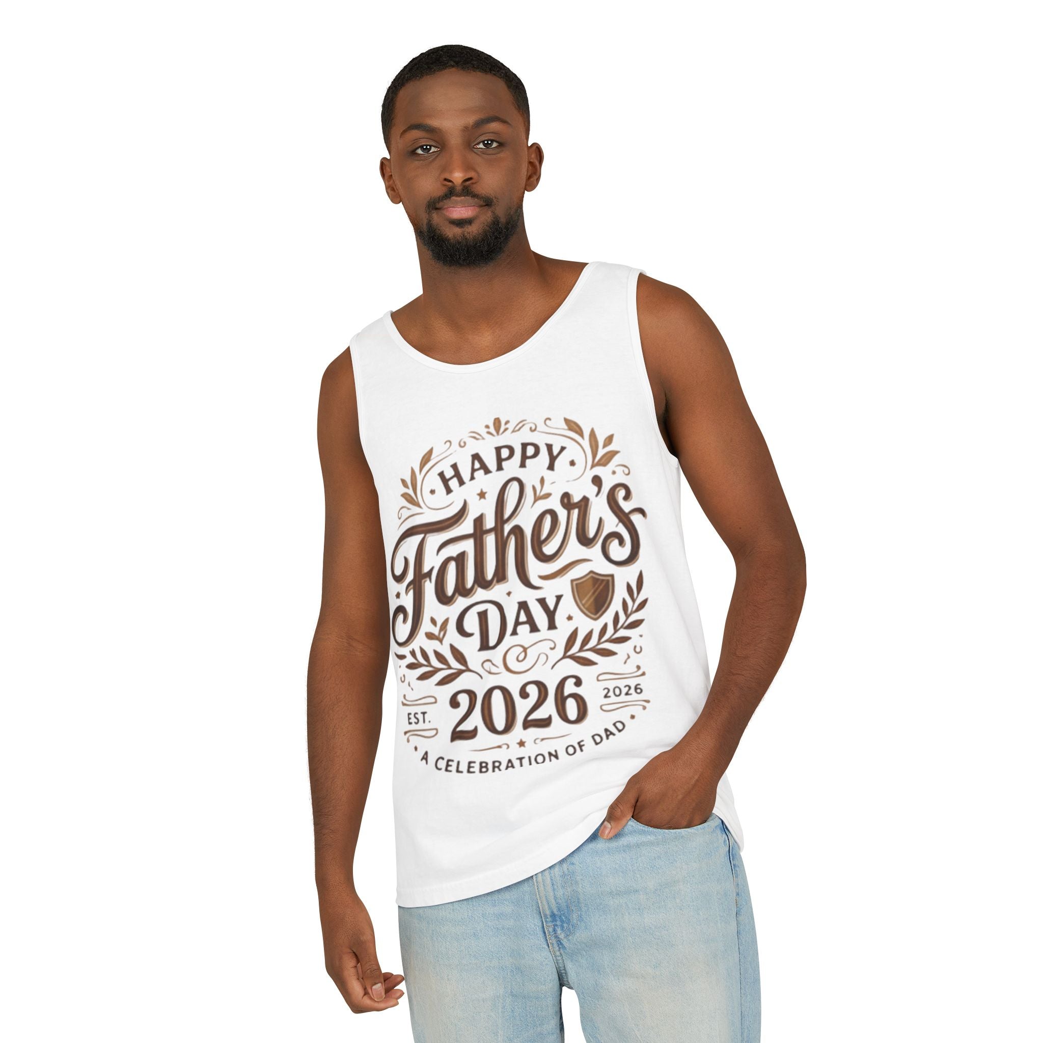 Father's Day Tank Top 2026 – "Happy Father's Day" Vintage Script Design