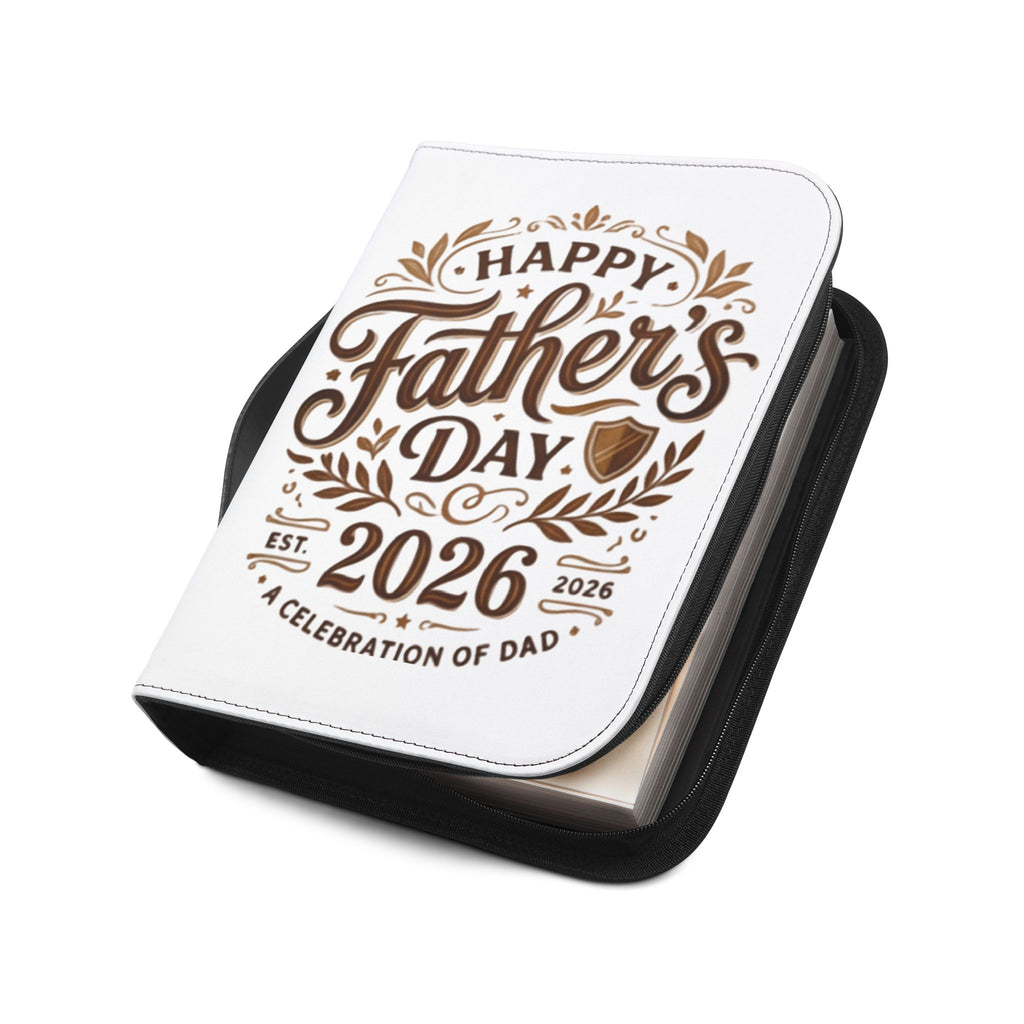 Father's Day 2026 Bible Cover – "Happy Father's Day" Leather Zippered Case