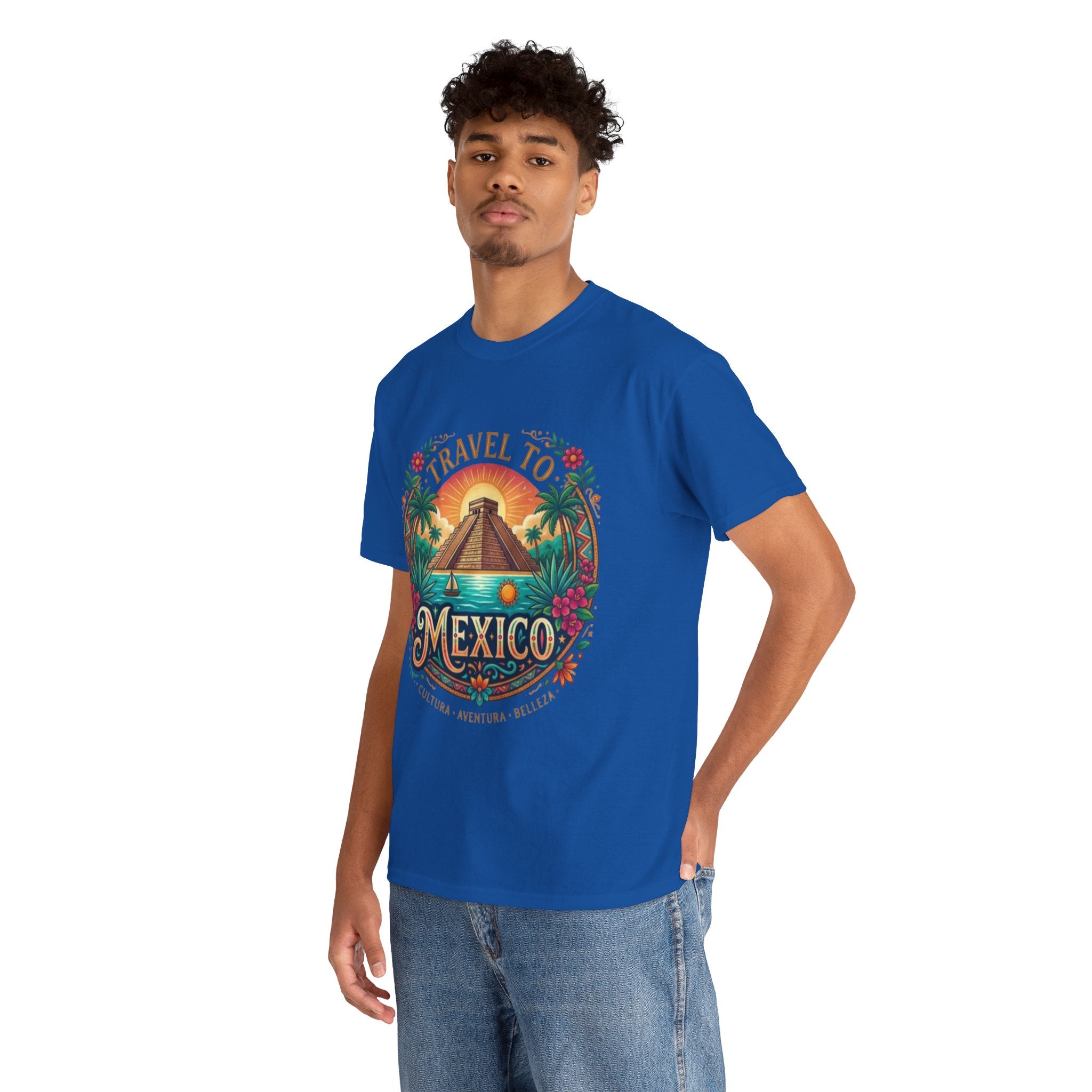 Travel to Mexico T-Shirt — Vintage Pyramid Sunset Vacation Tee