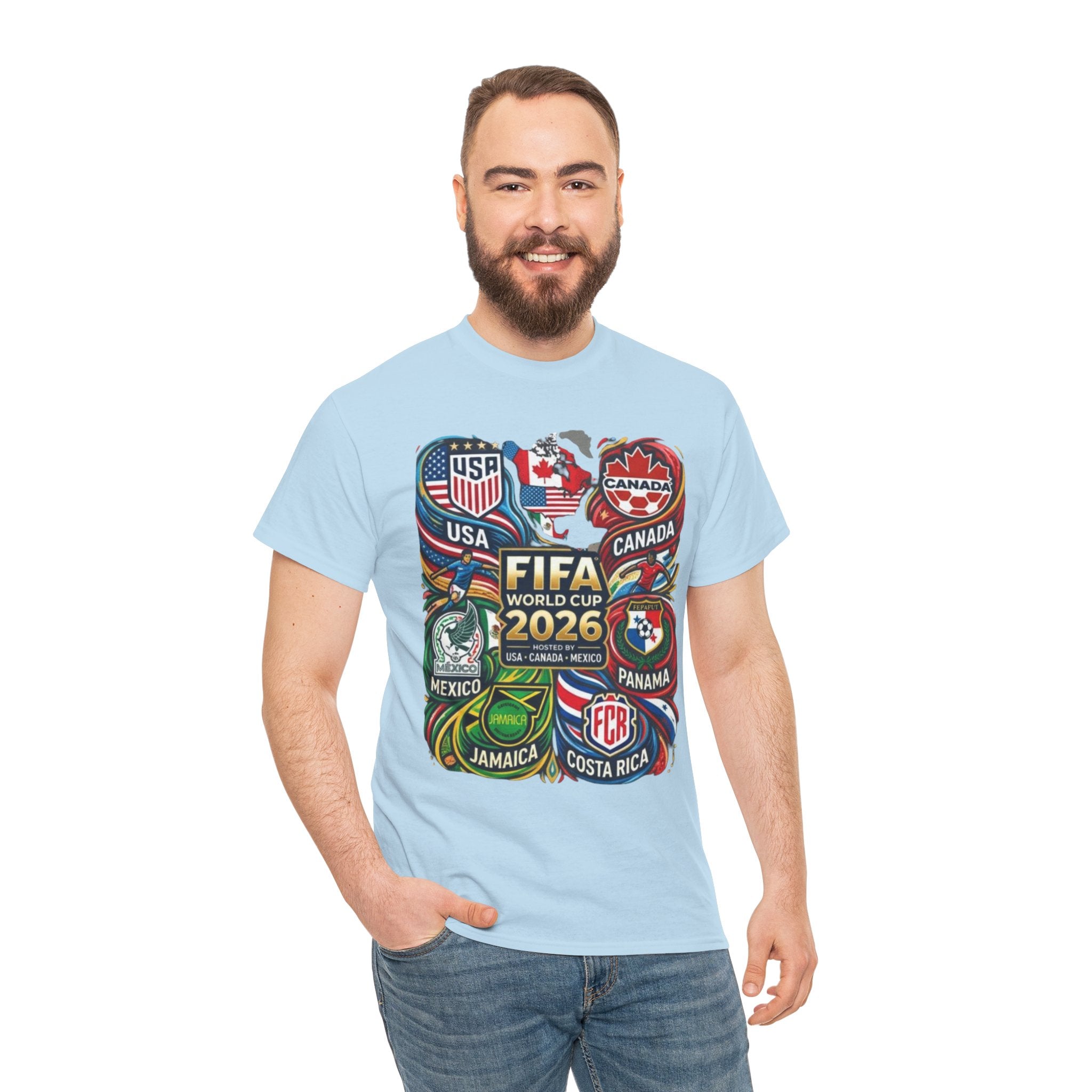 World Cup 2026 Teams T-Shirt – USA Canada Mexico & CONCACAF Badges Soccer Tee
