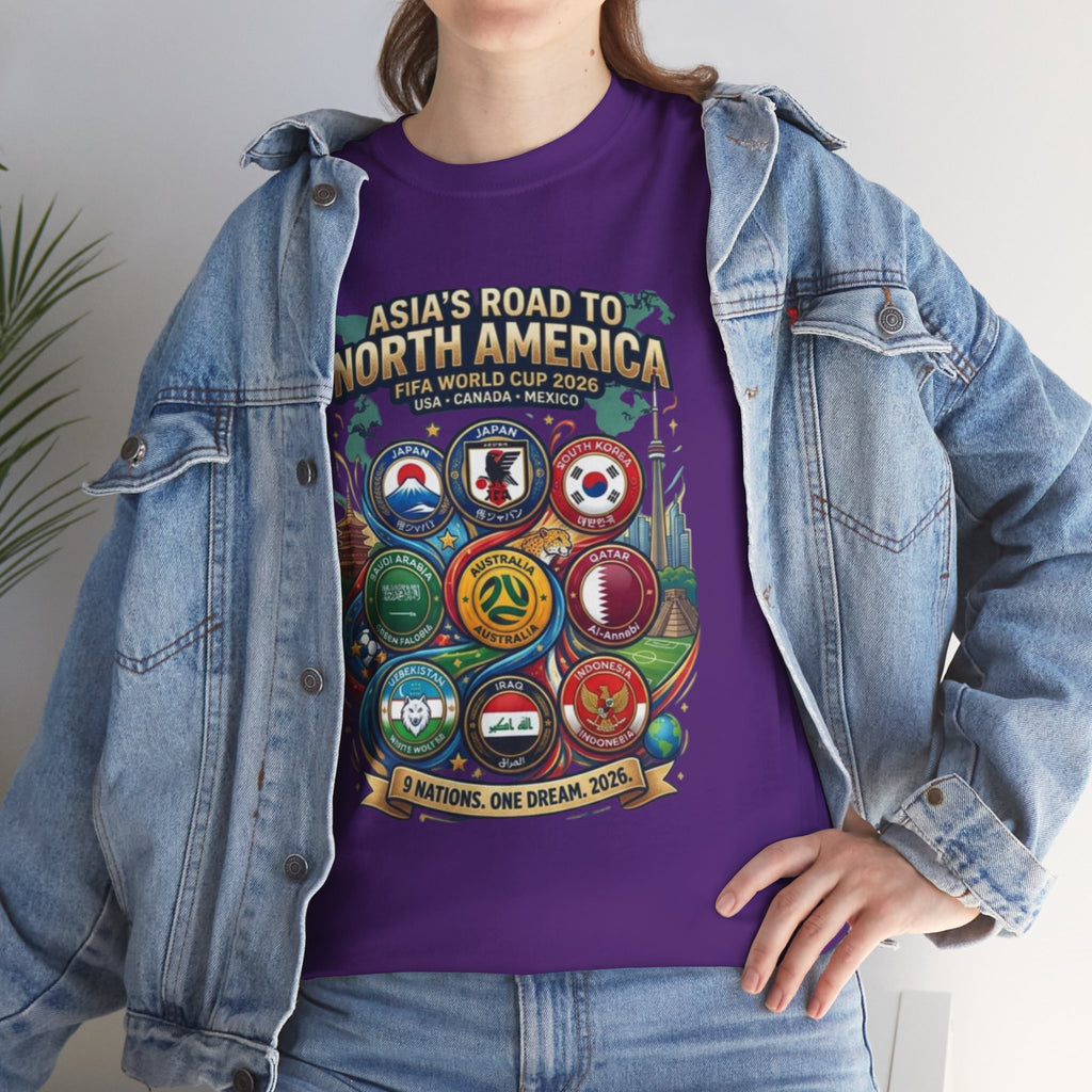 Asia's Road to North America Soccer Tee — World Cup 2026 Qualification Badge T‑Shirt