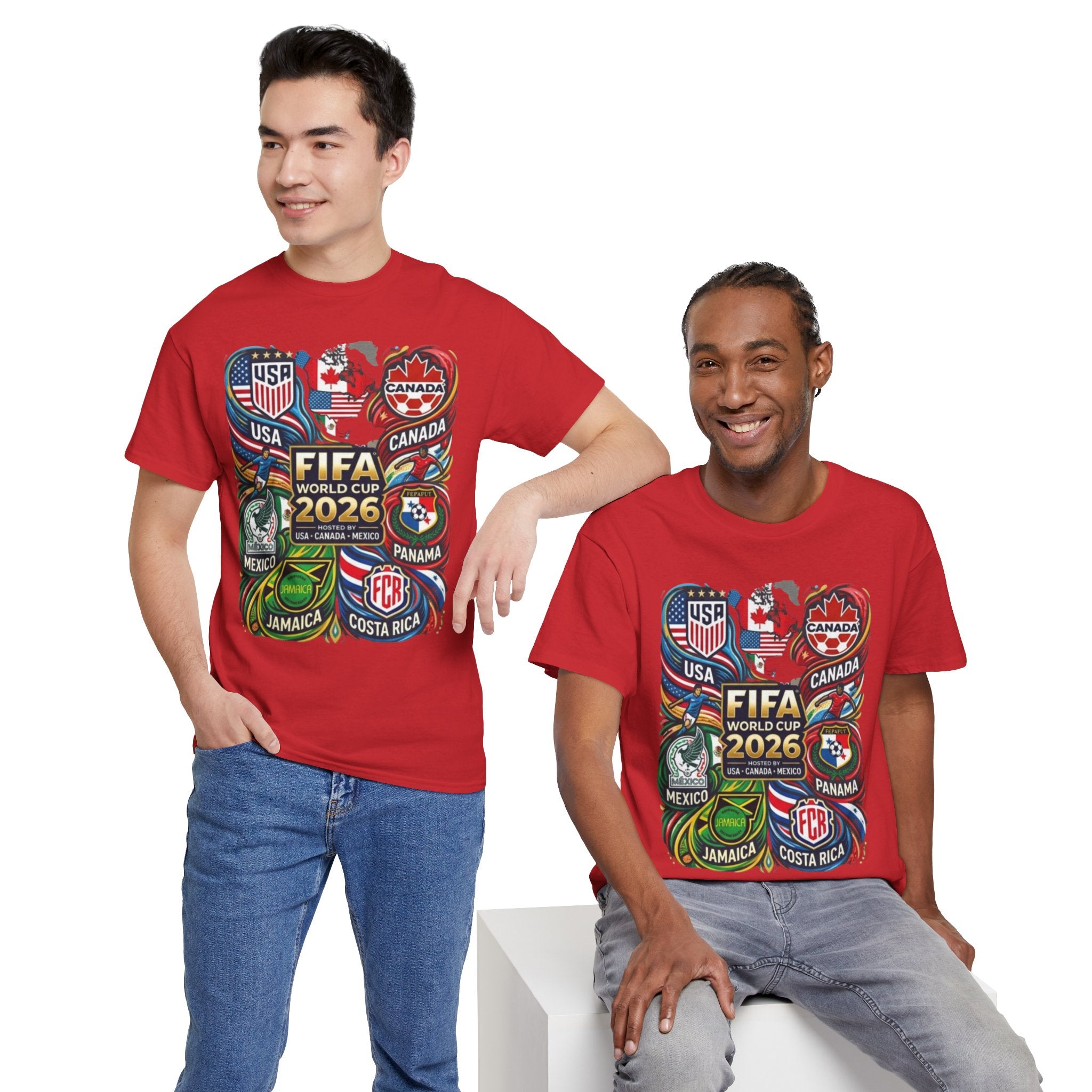 World Cup 2026 Teams T-Shirt – USA Canada Mexico & CONCACAF Badges Soccer Tee