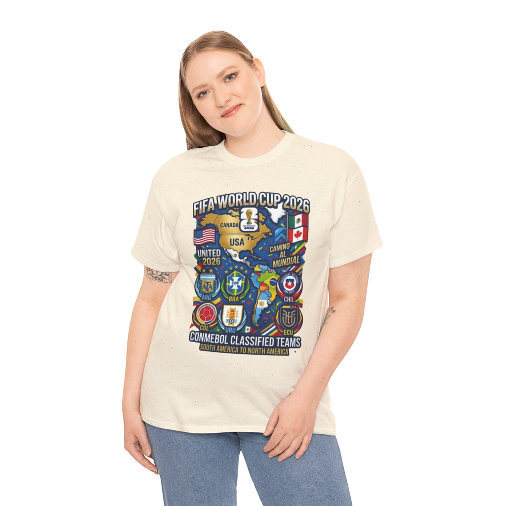 World Cup 2026 Teams T-Shirt — CONMEBOL & CONCACAF Qualified Badges Tee