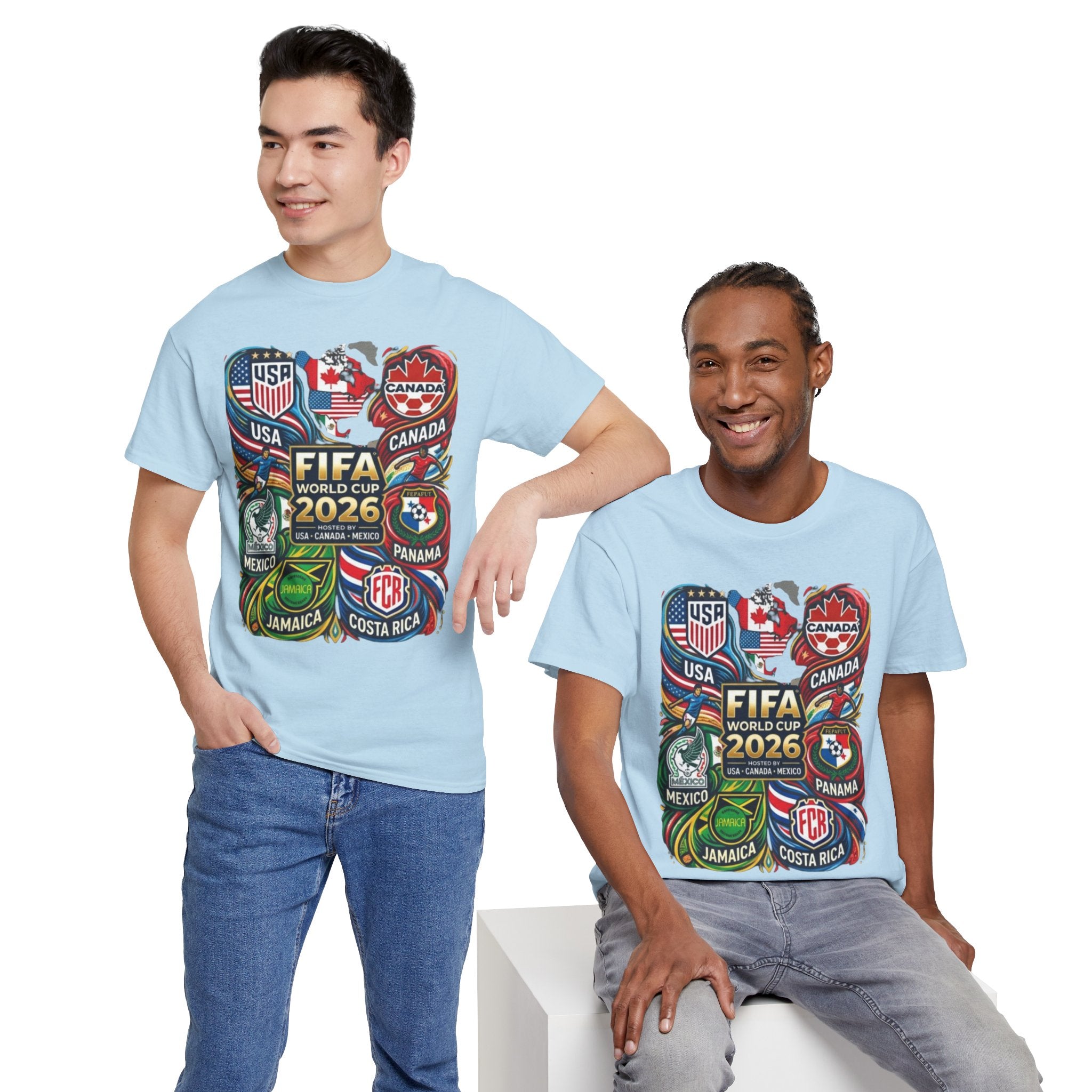 World Cup 2026 Teams T-Shirt – USA Canada Mexico & CONCACAF Badges Soccer Tee