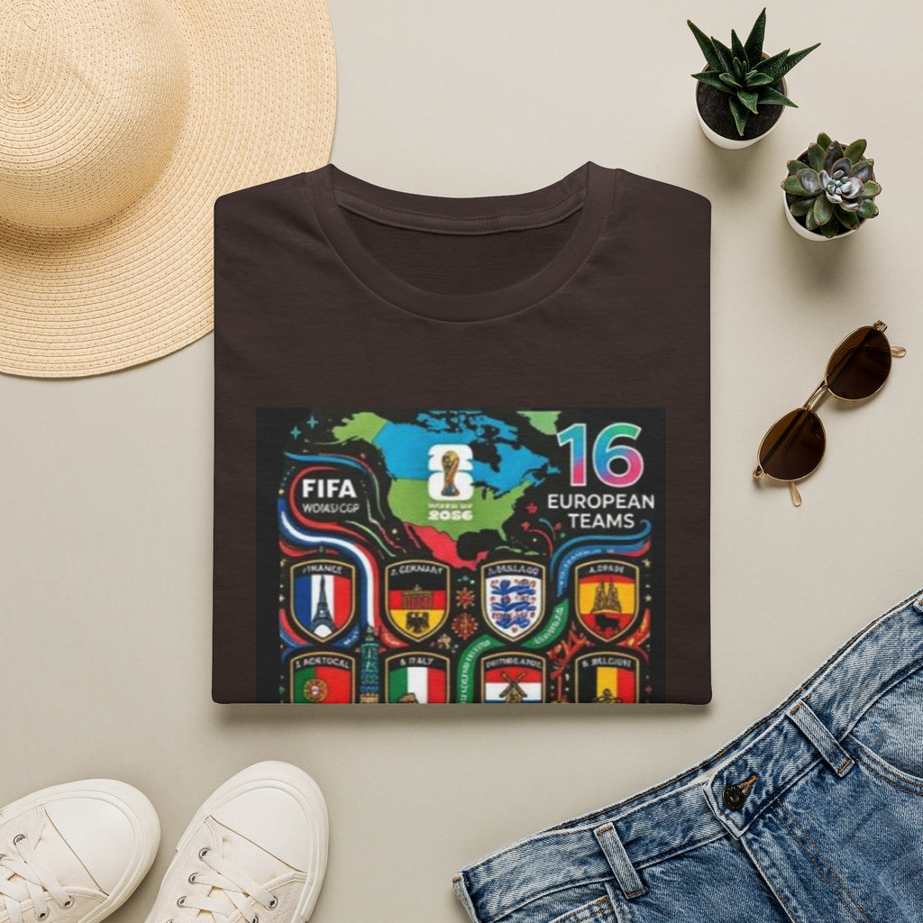 European Teams World Cup T‑Shirt – 16 European Teams Soccer Crest Design