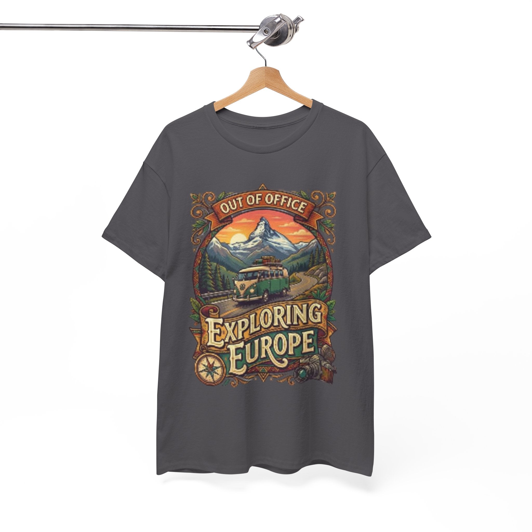 Exploring Europe T-Shirt – 'Out of Office' Vintage Travel Tee