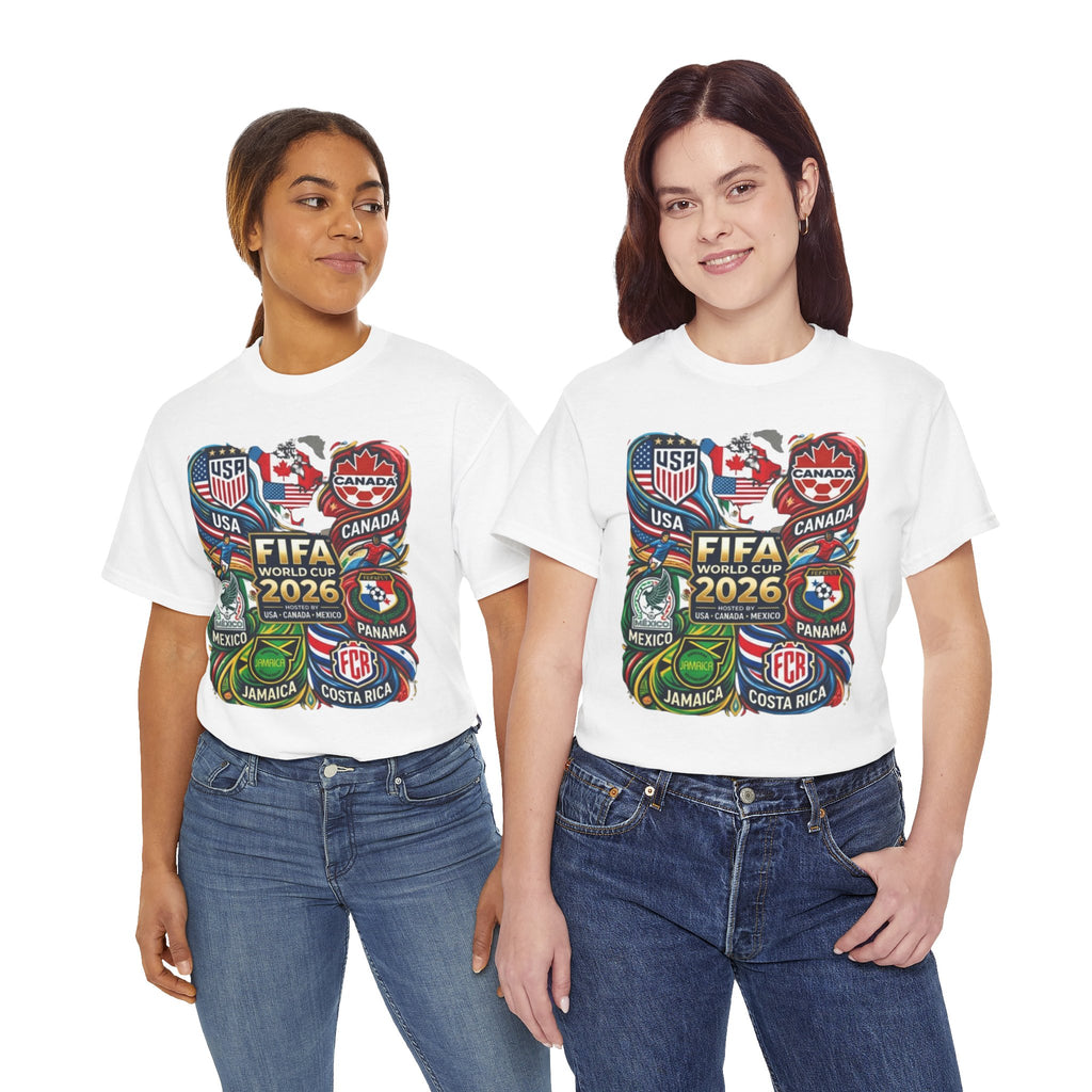 World Cup 2026 Teams T-Shirt – USA Canada Mexico & CONCACAF Badges Soccer Tee