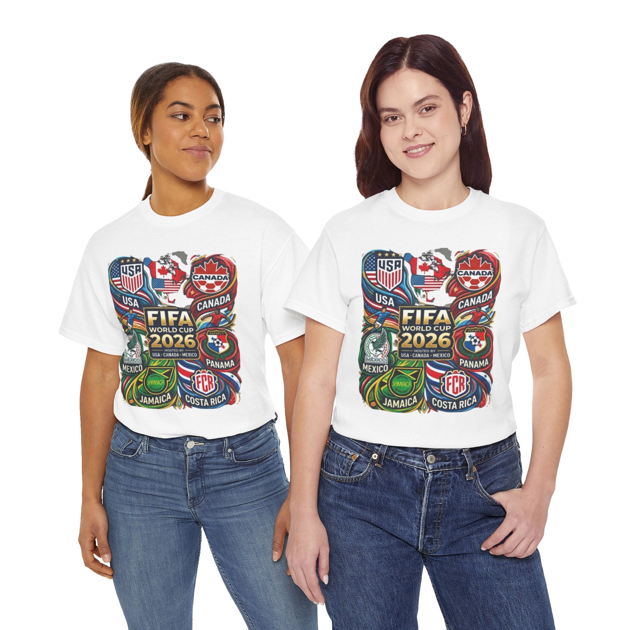 World Cup 2026 Teams T-Shirt – USA Canada Mexico & CONCACAF Badges Soccer Tee