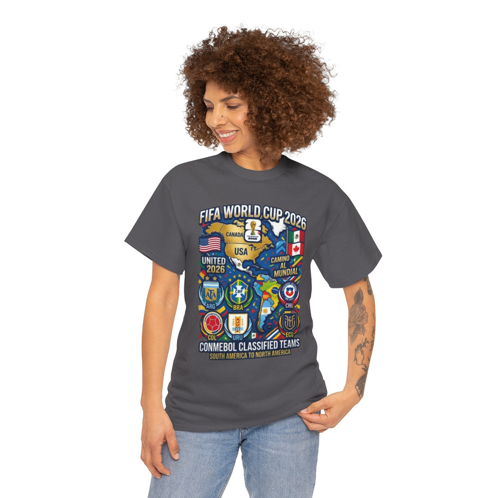 World Cup 2026 Teams T-Shirt — CONMEBOL & CONCACAF Qualified Badges Tee
