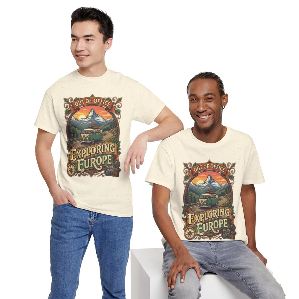 Exploring Europe T-Shirt – 'Out of Office' Vintage Travel Tee