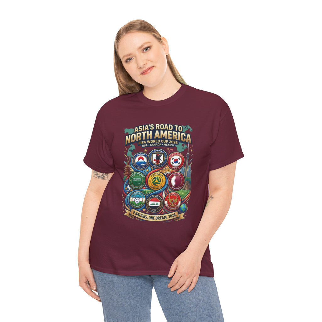 Asia's Road to North America Soccer Tee — World Cup 2026 Qualification Badge T‑Shirt