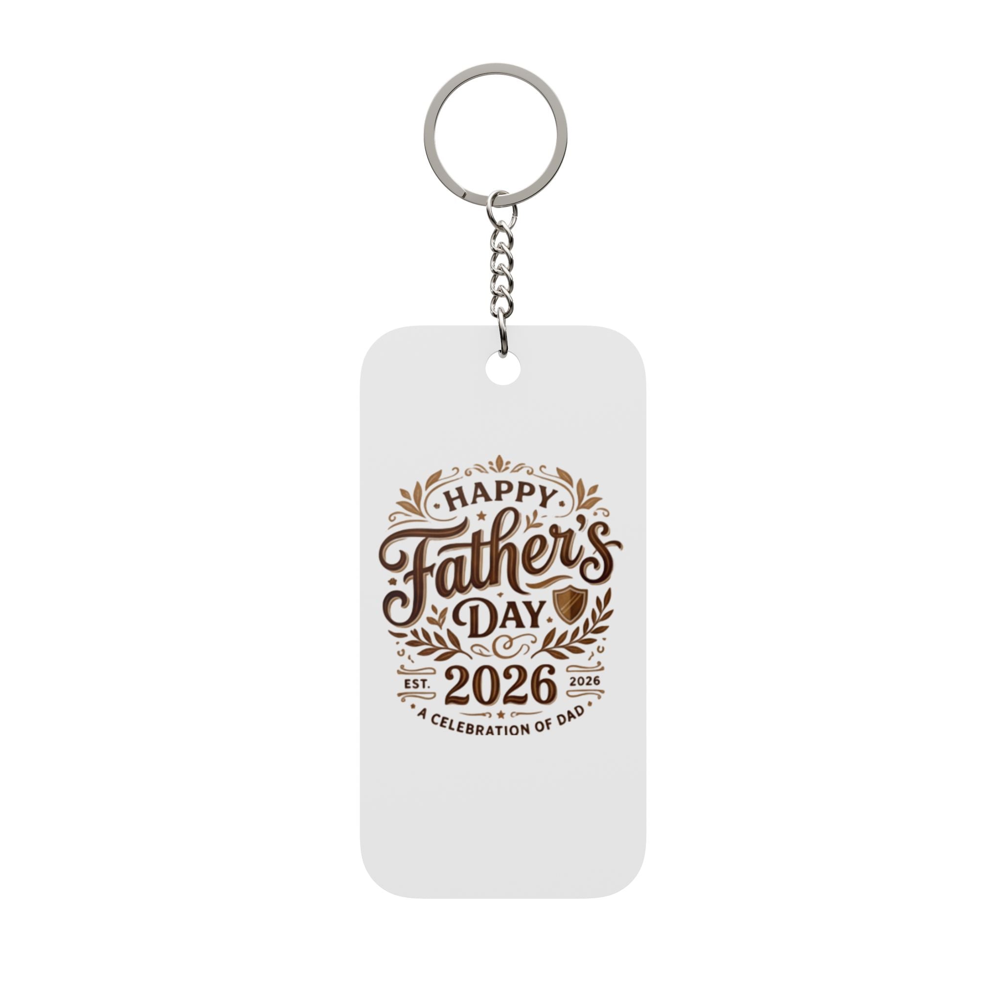 Father's Day 2026 Keychain — Double-Sided "Happy Father's Day 2026" Charm