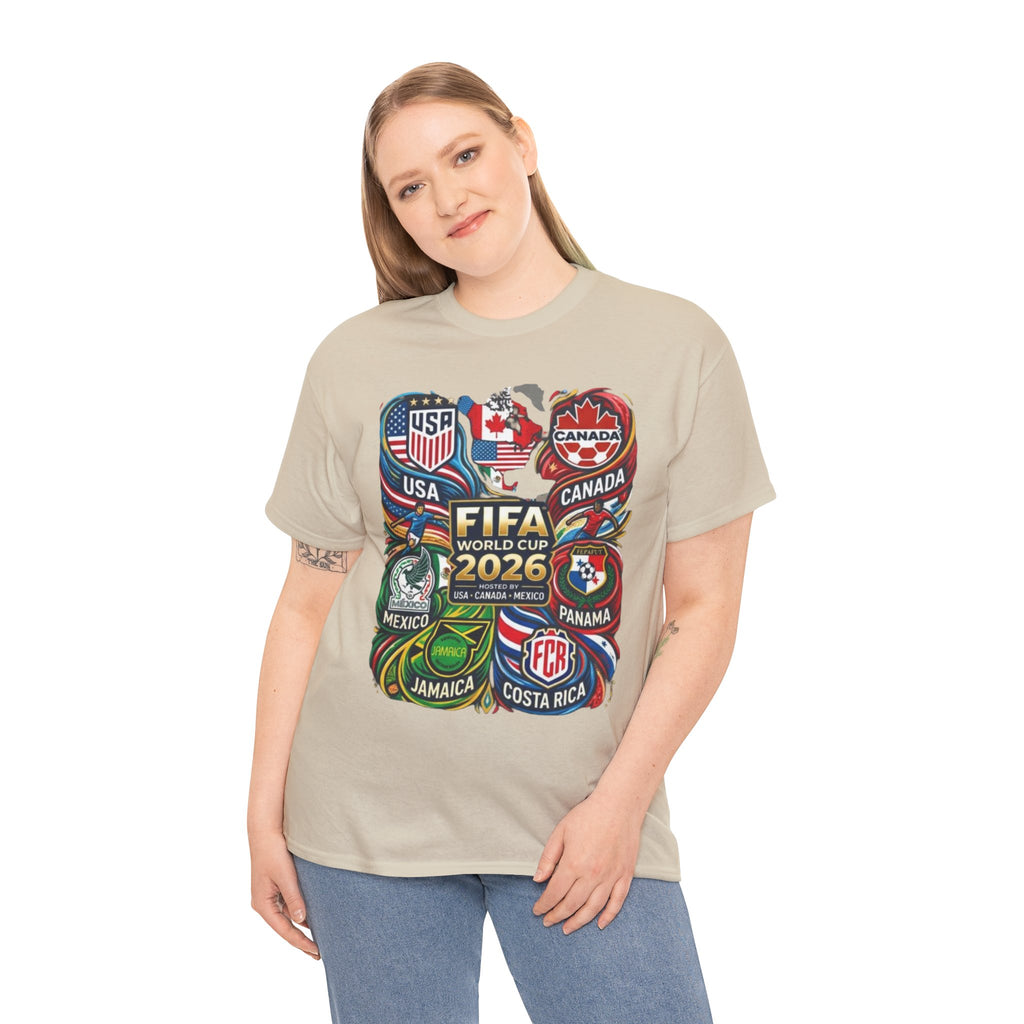 World Cup 2026 Teams T-Shirt – USA Canada Mexico & CONCACAF Badges Soccer Tee