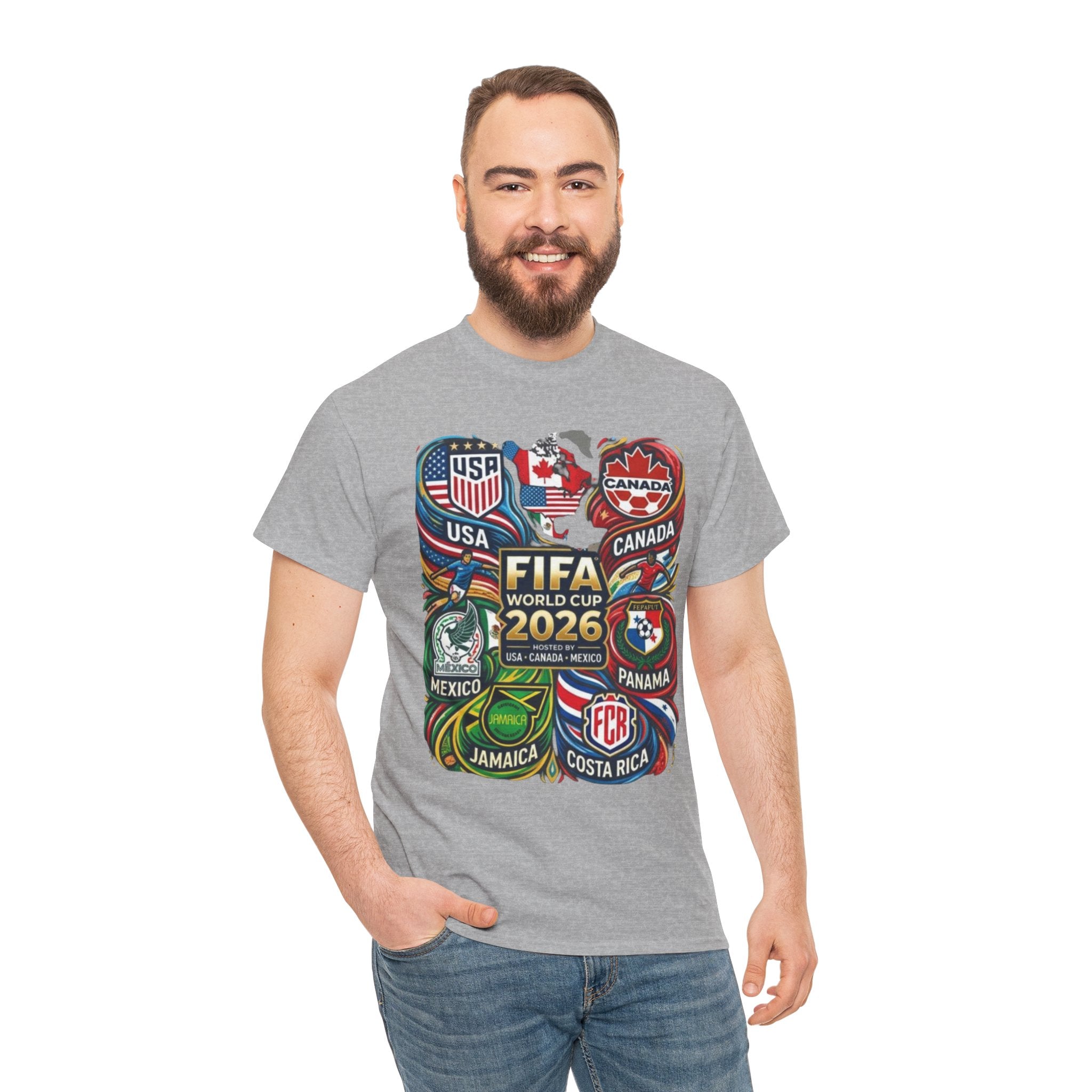 World Cup 2026 Teams T-Shirt – USA Canada Mexico & CONCACAF Badges Soccer Tee