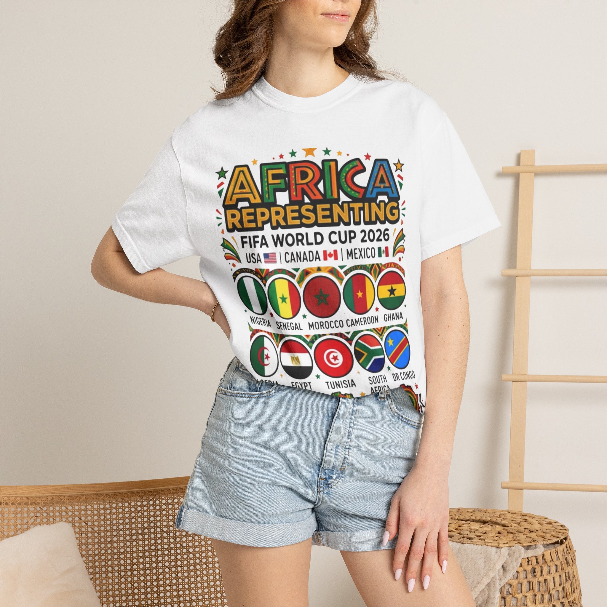 Africa Representing FIFA World Cup 2026 T-Shirt | African Flags Soccer Design