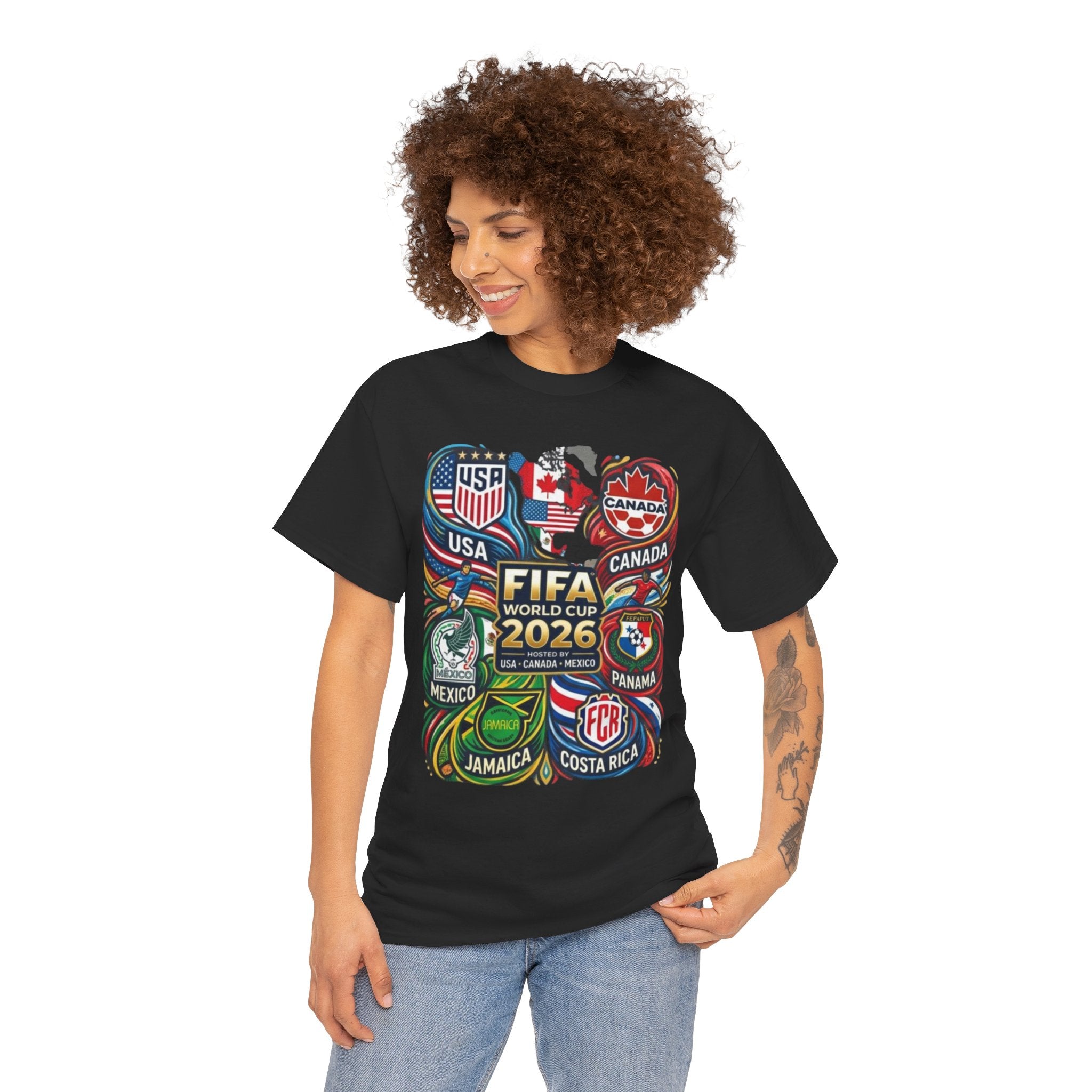 World Cup 2026 Teams T-Shirt – USA Canada Mexico & CONCACAF Badges Soccer Tee