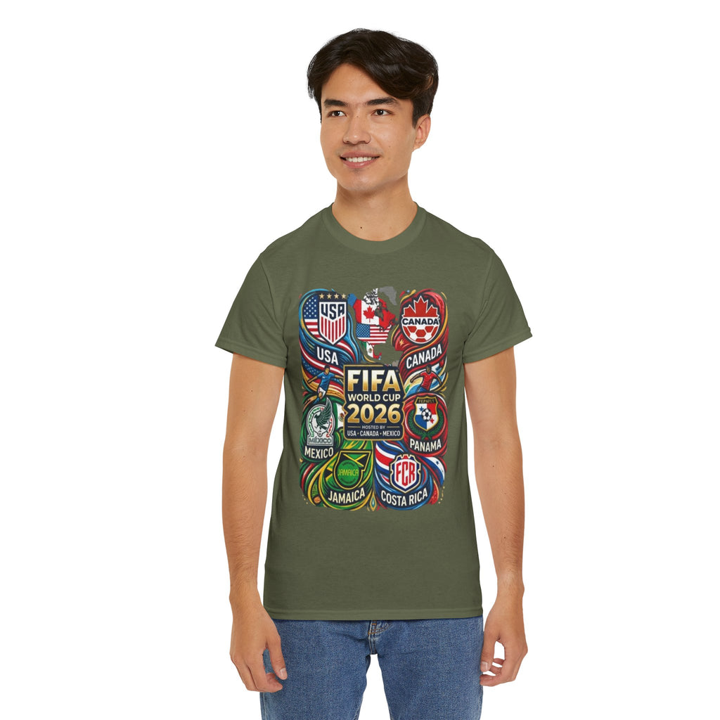 World Cup 2026 Teams T-Shirt – USA Canada Mexico & CONCACAF Badges Soccer Tee