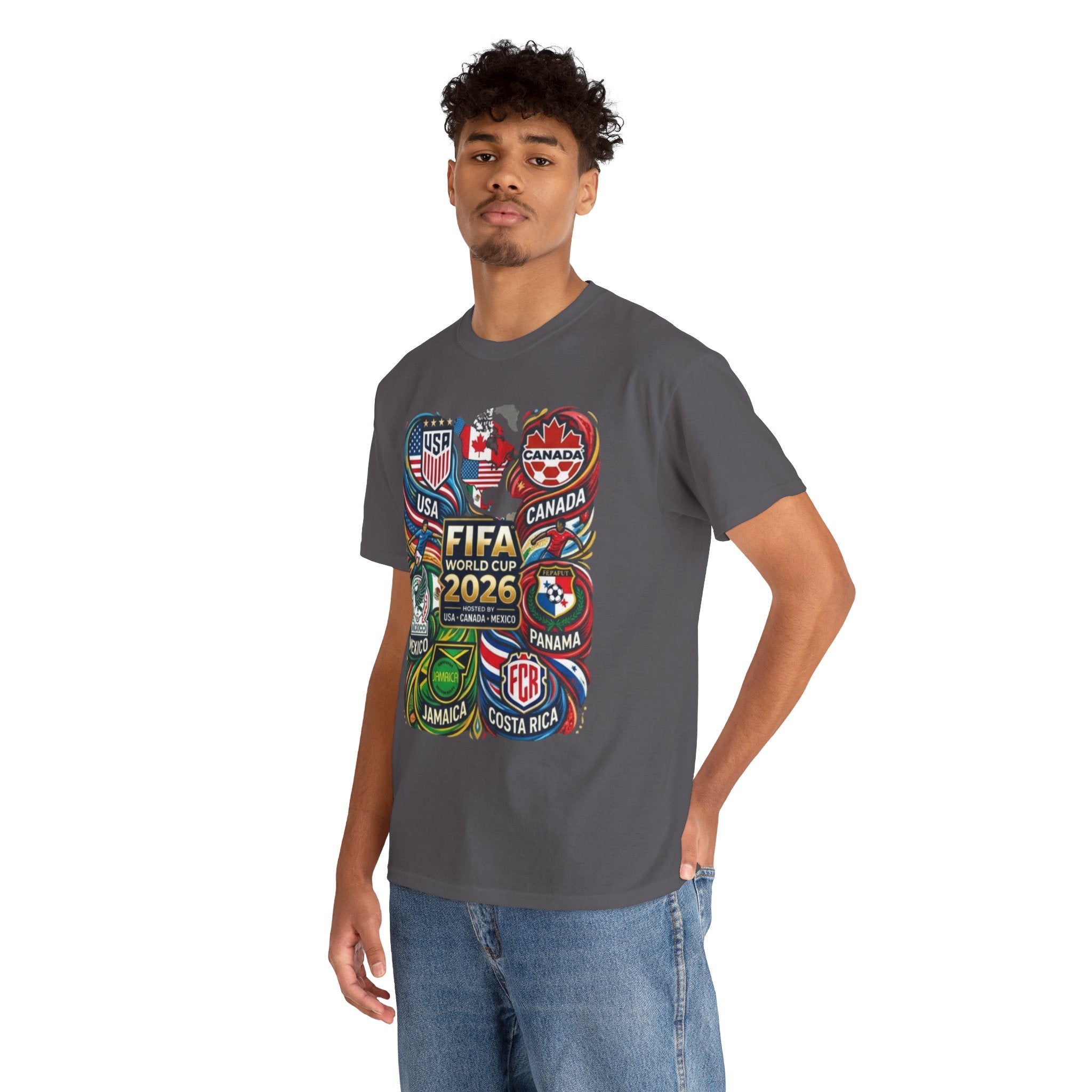 World Cup 2026 Teams T-Shirt – USA Canada Mexico & CONCACAF Badges Soccer Tee