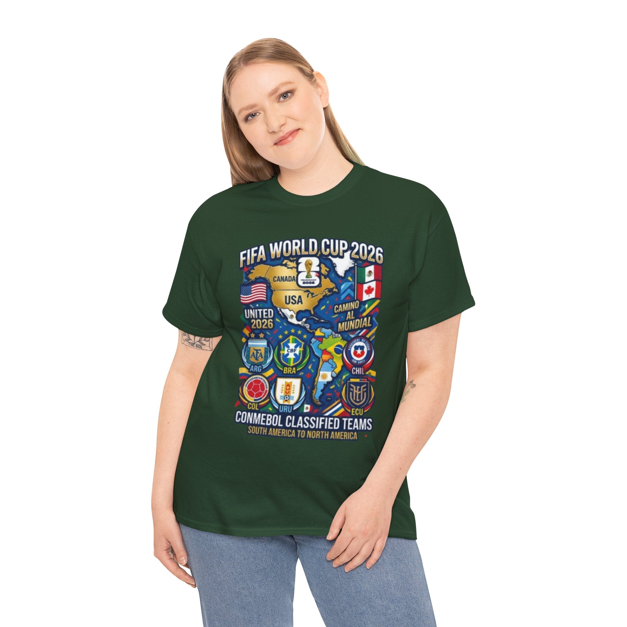 World Cup 2026 Teams T-Shirt — CONMEBOL & CONCACAF Qualified Badges Tee