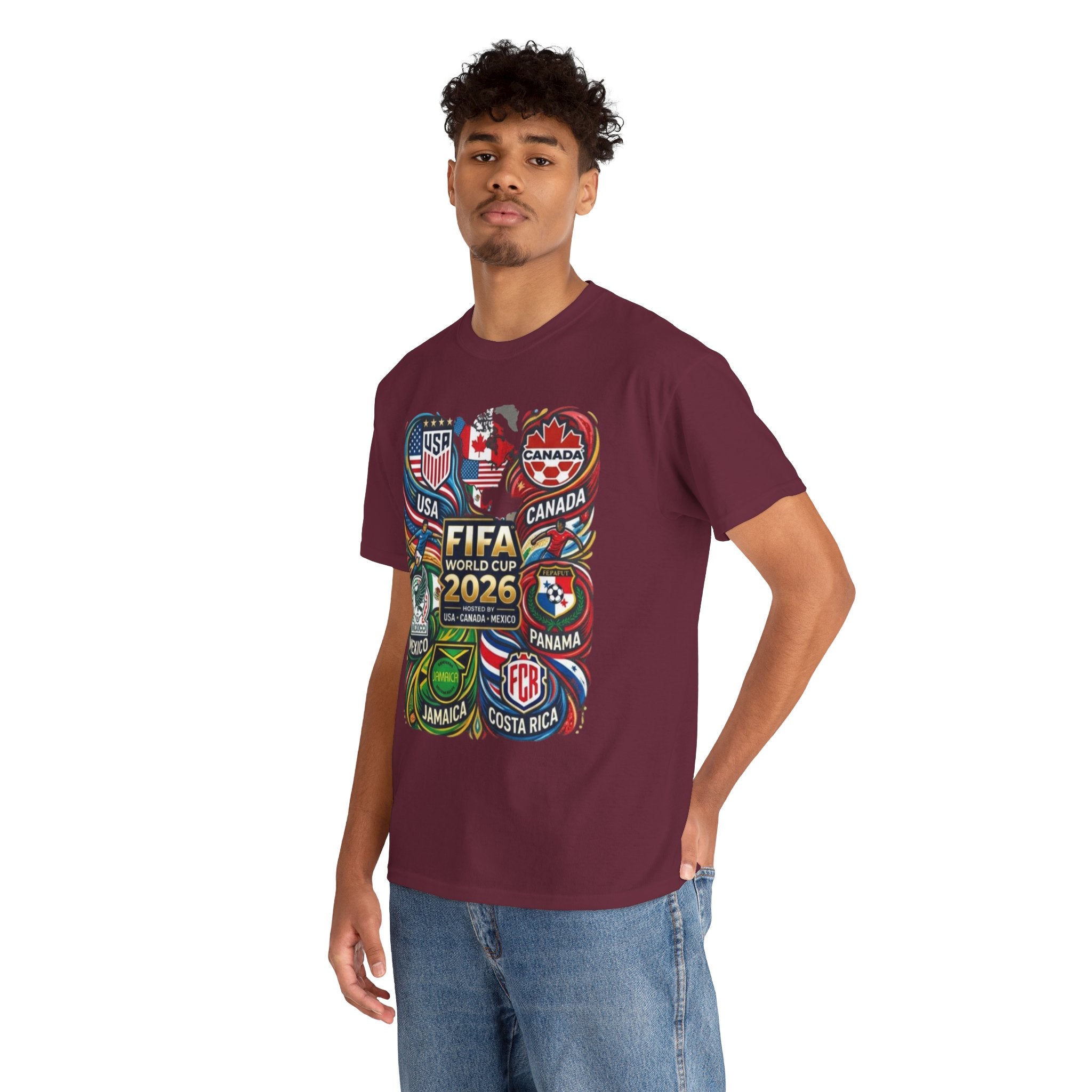 World Cup 2026 Teams T-Shirt – USA Canada Mexico & CONCACAF Badges Soccer Tee
