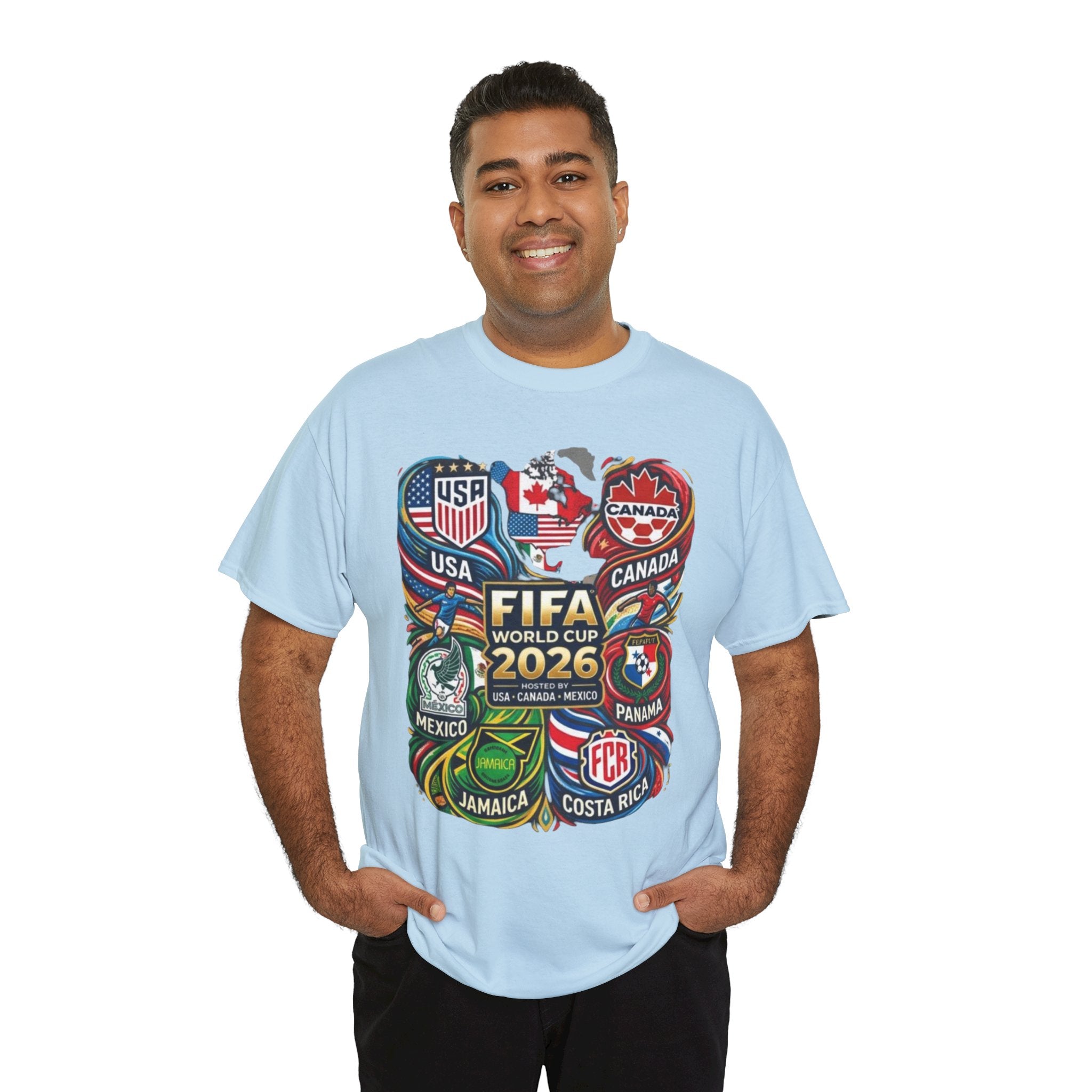 World Cup 2026 Teams T-Shirt – USA Canada Mexico & CONCACAF Badges Soccer Tee
