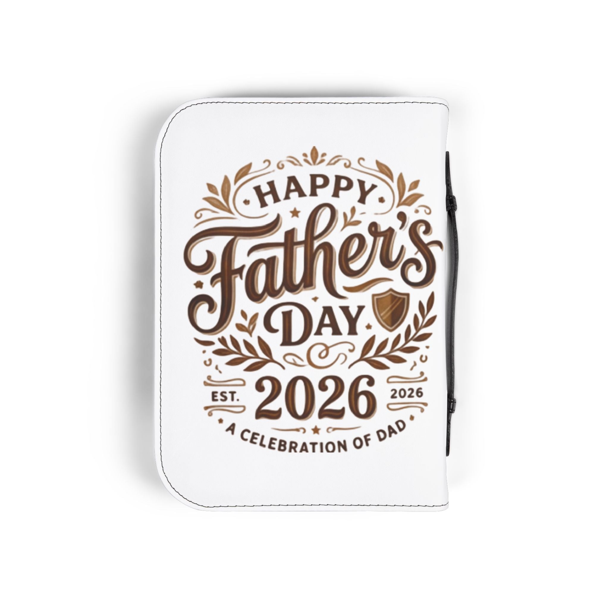 Father's Day 2026 Bible Cover – "Happy Father's Day" Leather Zippered Case