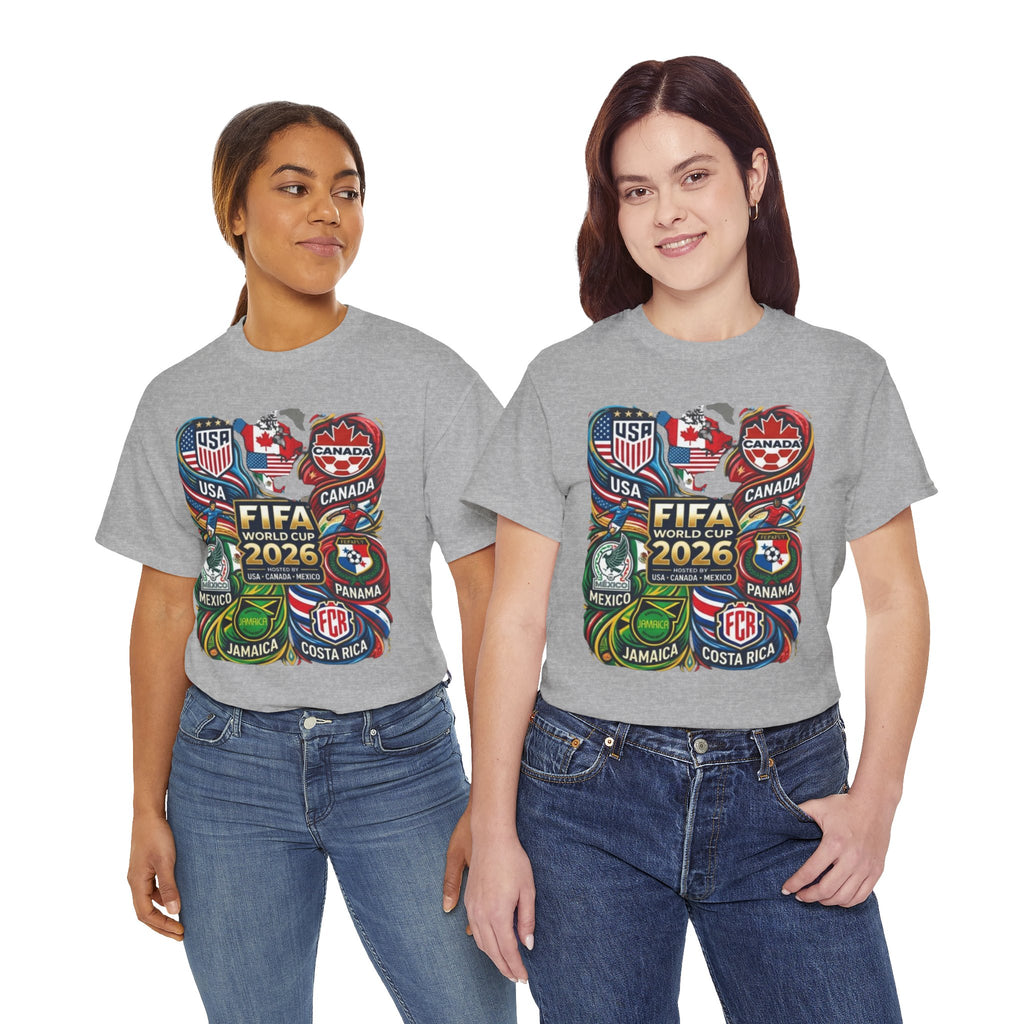 World Cup 2026 Teams T-Shirt – USA Canada Mexico & CONCACAF Badges Soccer Tee