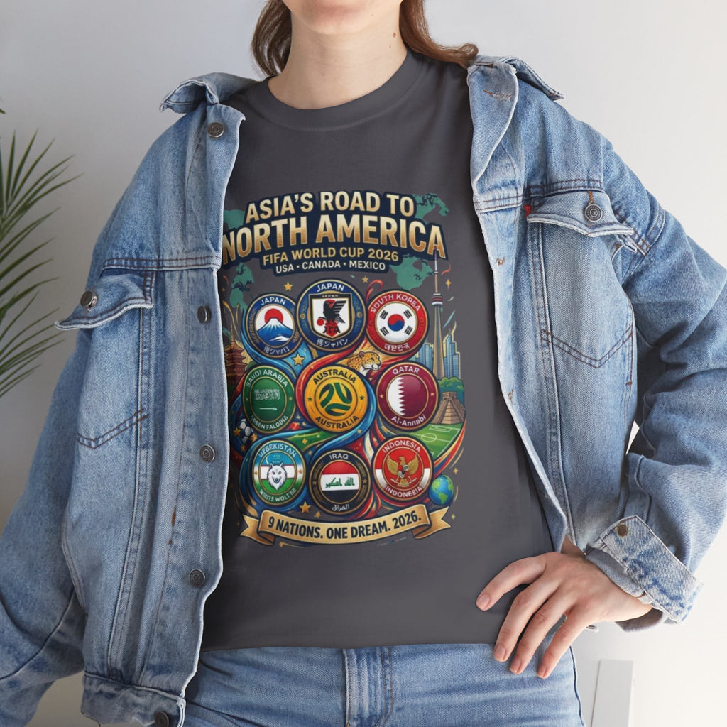 Asia's Road to North America Soccer Tee — World Cup 2026 Qualification Badge T‑Shirt