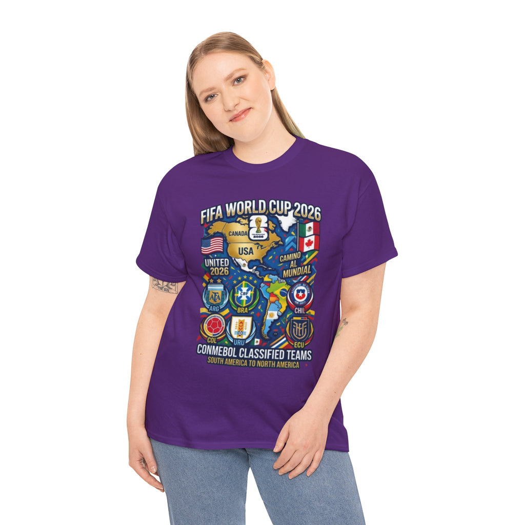 World Cup 2026 Teams T-Shirt — CONMEBOL & CONCACAF Qualified Badges Tee