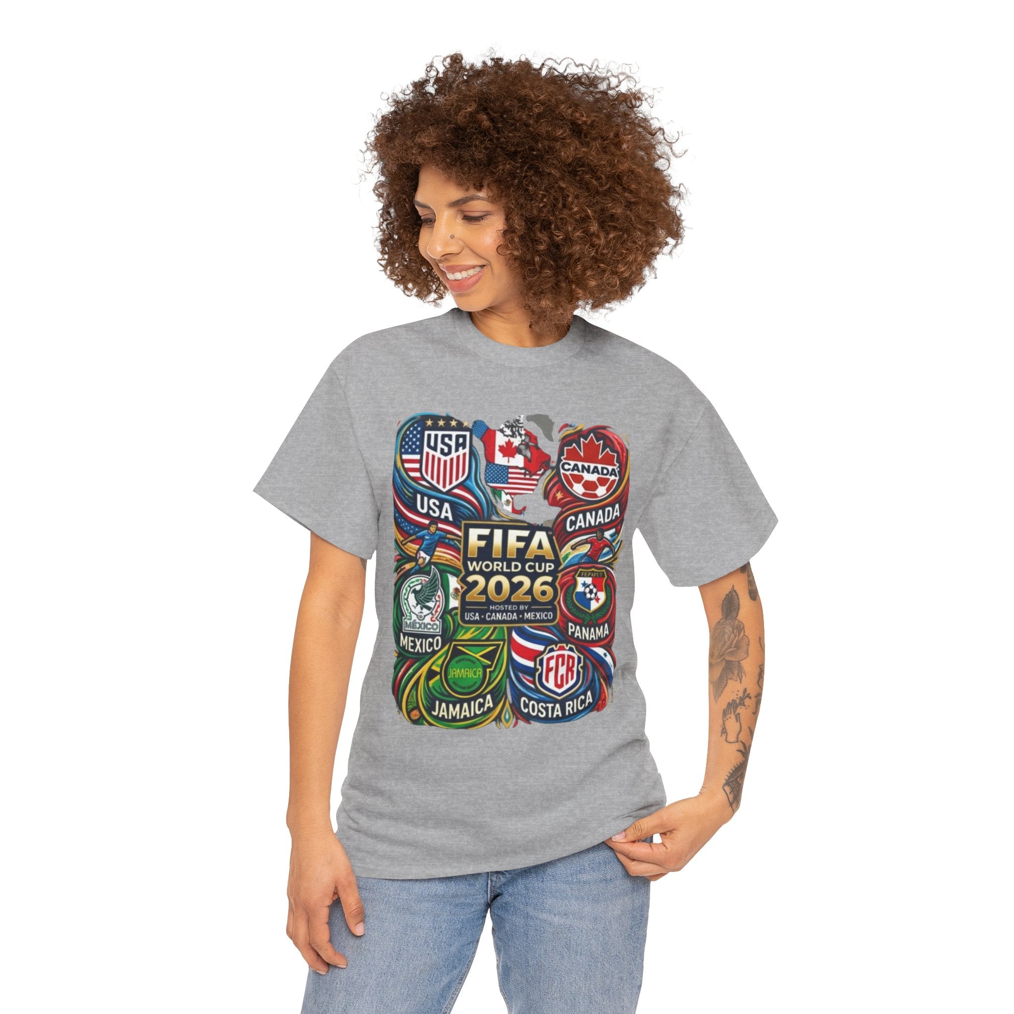 World Cup 2026 Teams T-Shirt – USA Canada Mexico & CONCACAF Badges Soccer Tee