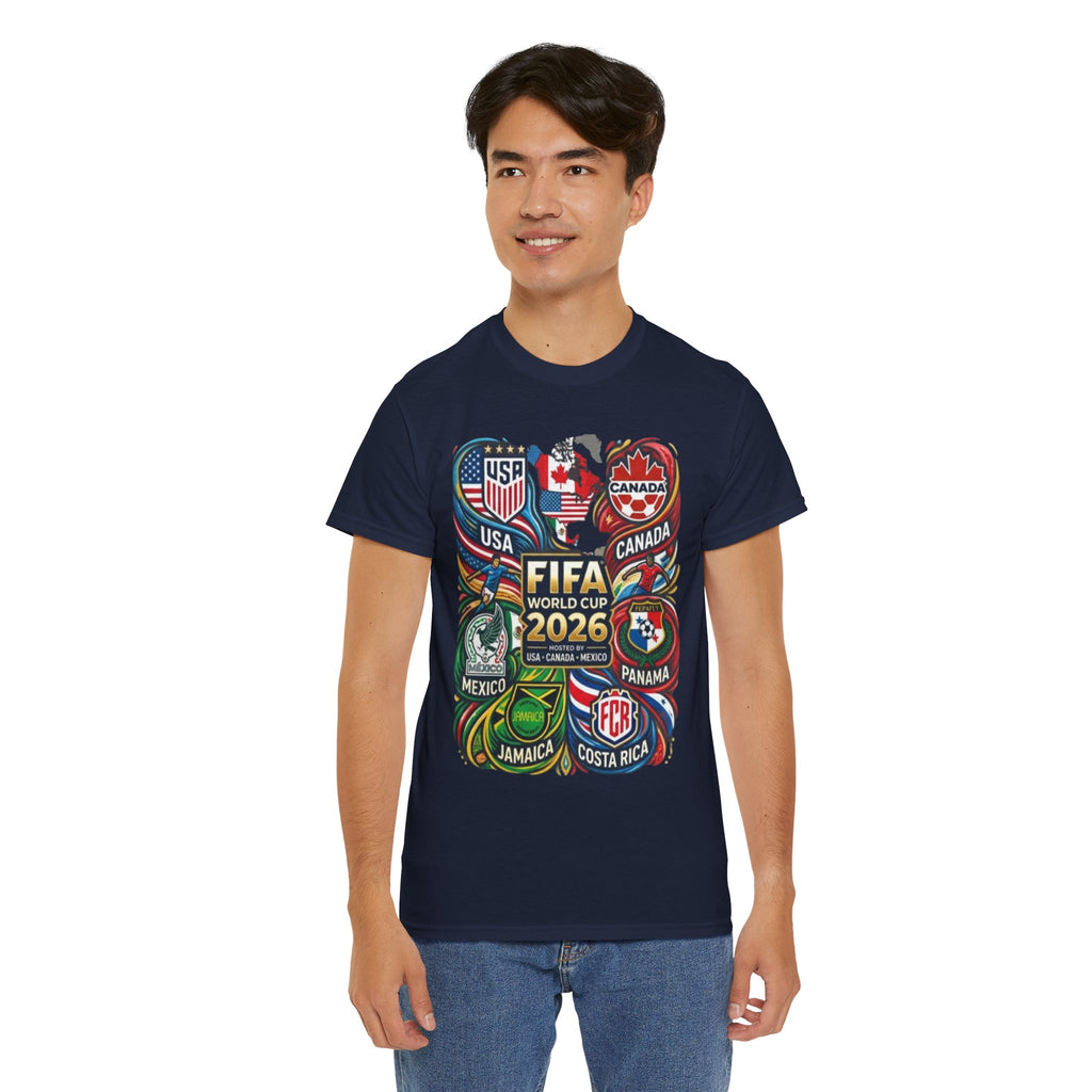 World Cup 2026 Teams T-Shirt – USA Canada Mexico & CONCACAF Badges Soccer Tee
