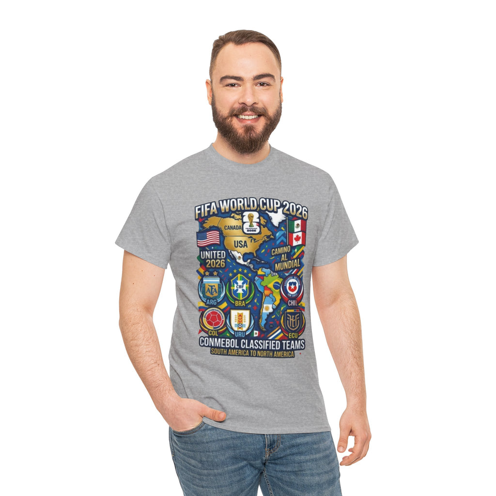 World Cup 2026 Teams T-Shirt — CONMEBOL & CONCACAF Qualified Badges Tee