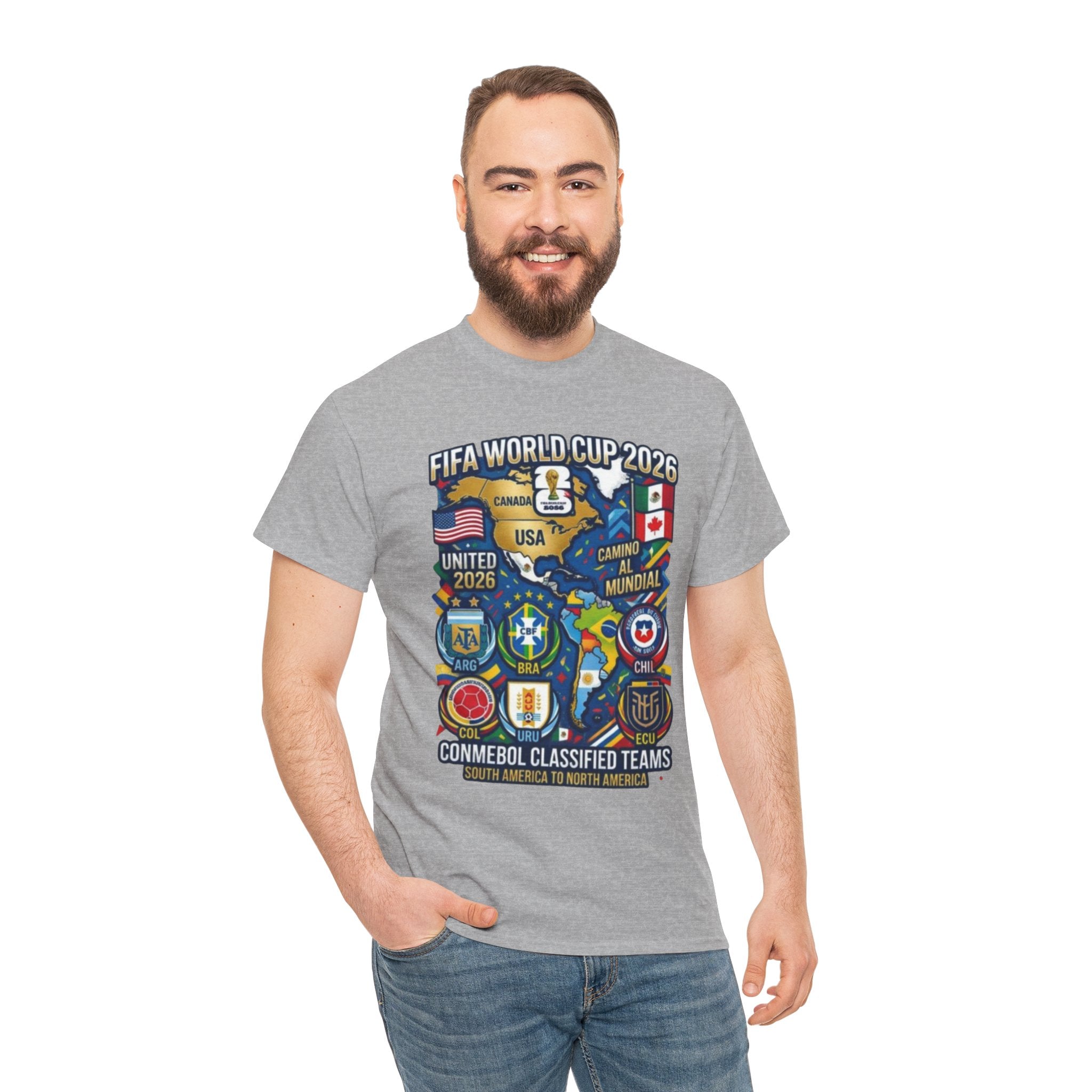 World Cup 2026 Teams T-Shirt — CONMEBOL & CONCACAF Qualified Badges Tee