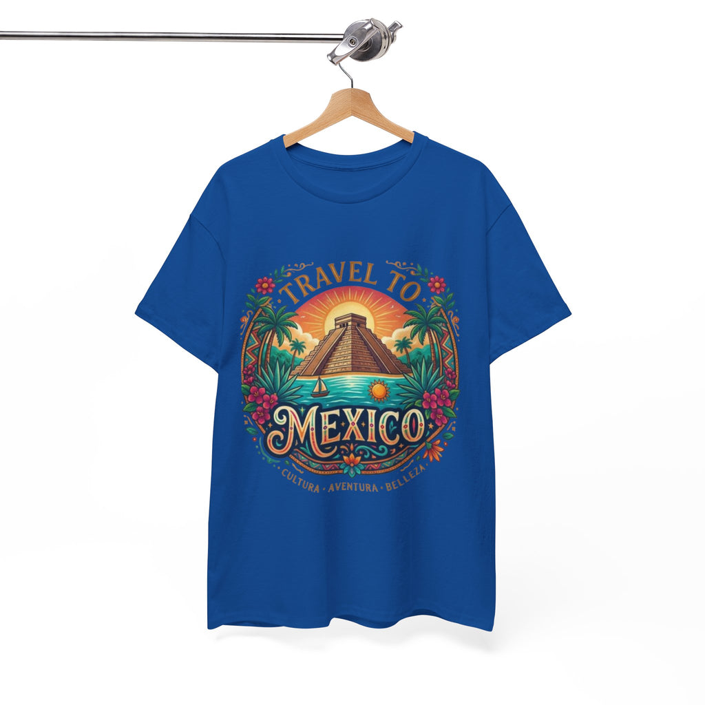 Travel to Mexico T-Shirt — Vintage Pyramid Sunset Vacation Tee